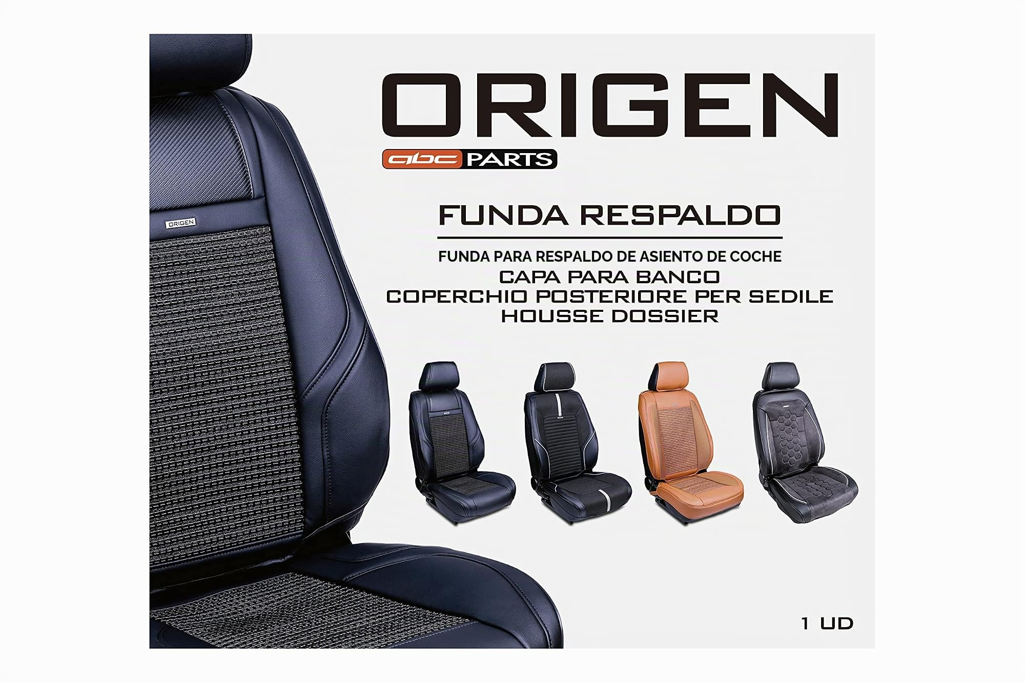 Origen Funda de Asiento Delantero Completa Modelo R2 Camel con Foam de 6 cm. Compatible con Airbag Lateral. Fabricada Universal y Ergonómica.