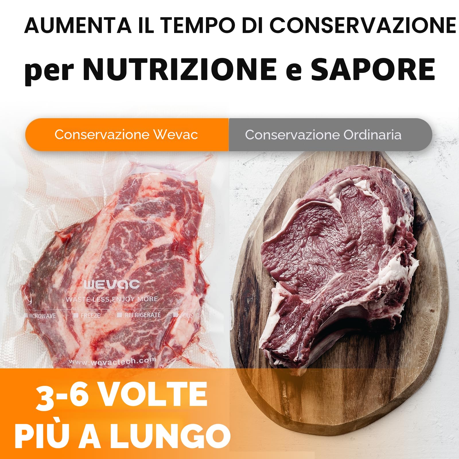 Wevac Sacchetti Sottovuoto Alimenti 100 Buste 20 x 30 cm, Sacchetti Sottovuoto per Alimenti Superficie Goffrata, Senza BPA, per Cottura Sottovuoto per Sottovuoto Alimenti Professionale