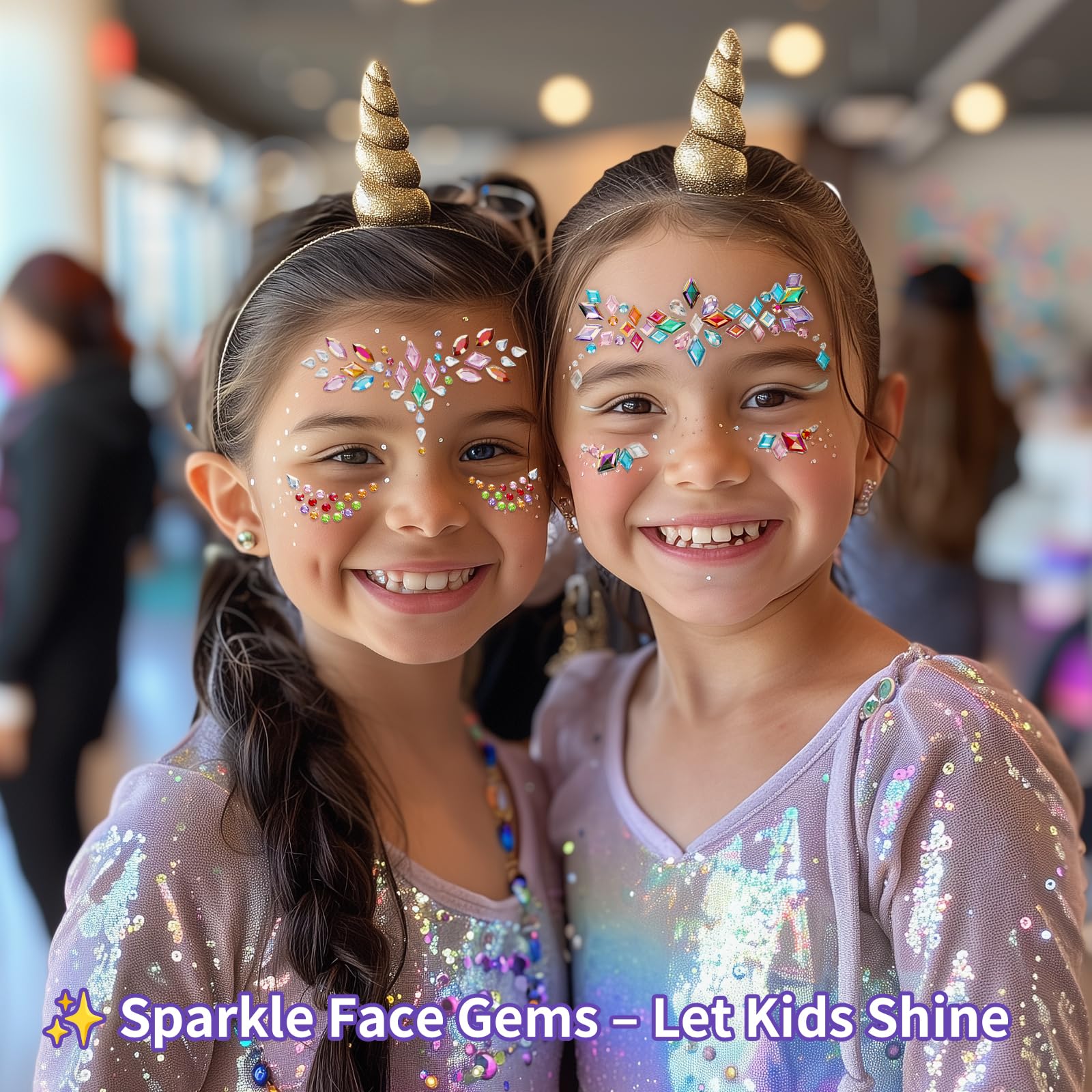 Canvalite Face Gems, 9 Pcs Long-Lasting Rhinestone Face Glitter for Music Festival & Parties, Waterproof & Hypoallergenic - Image 4