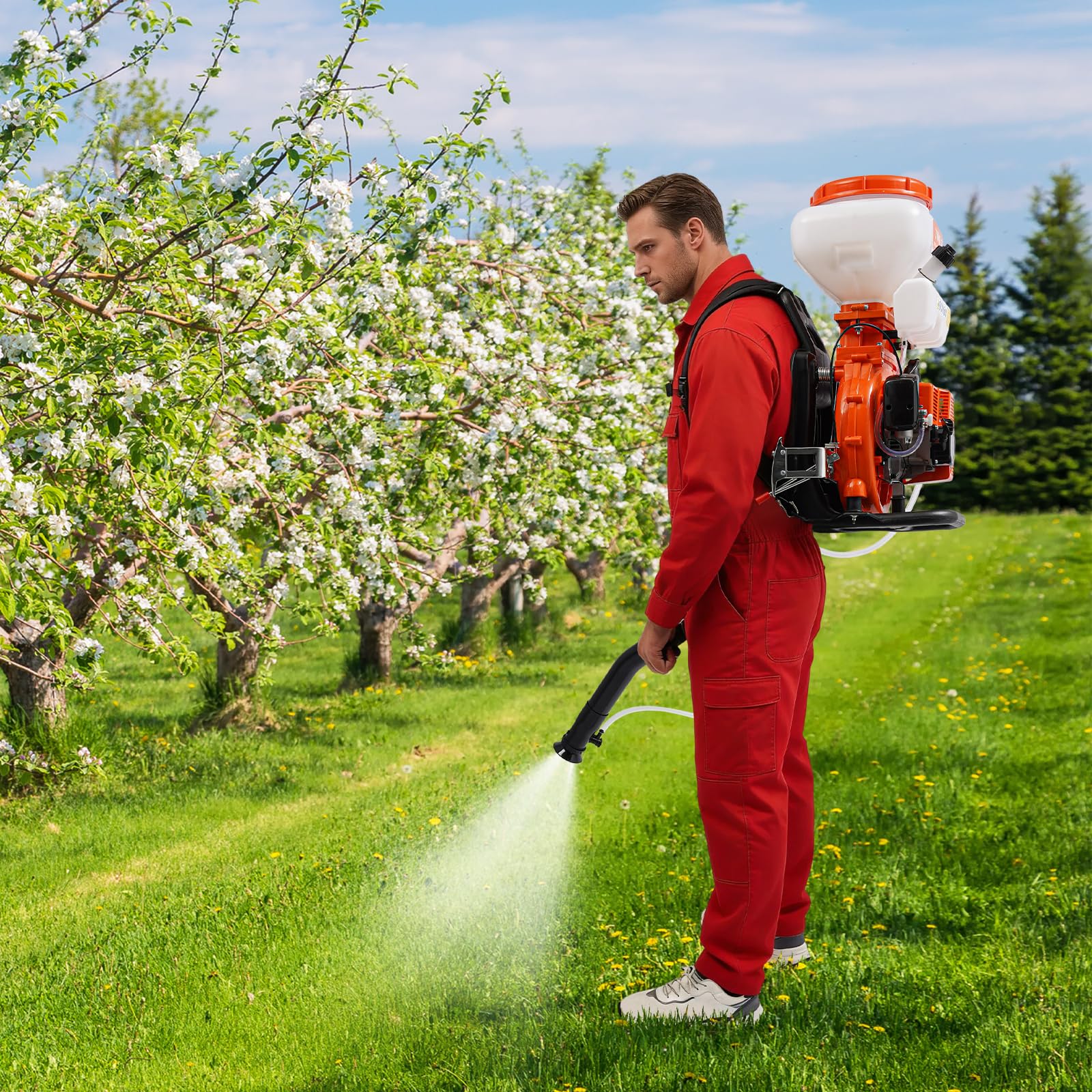 Pulverizador de motor de gasolina de 2 tiempos con depósito de agua de 14 L, 2,13 kW, pulverizador de motor de arranque por cable, pulverizador de espalda, pulverizador a presión Garden Plant Sprayer