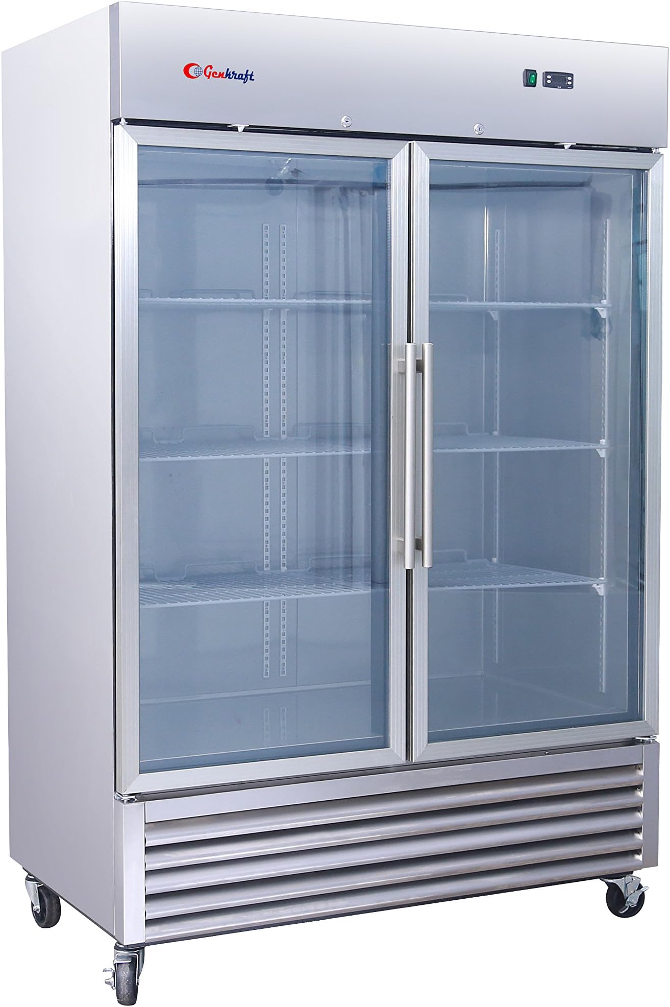 GenKraft Commercial Refrigerator - Double Glass Door 49 Cu.Ft. - for use in The Stores & Food Service Industry Such as Restaurants, Bars, Food Catering, etc. GST49BRG