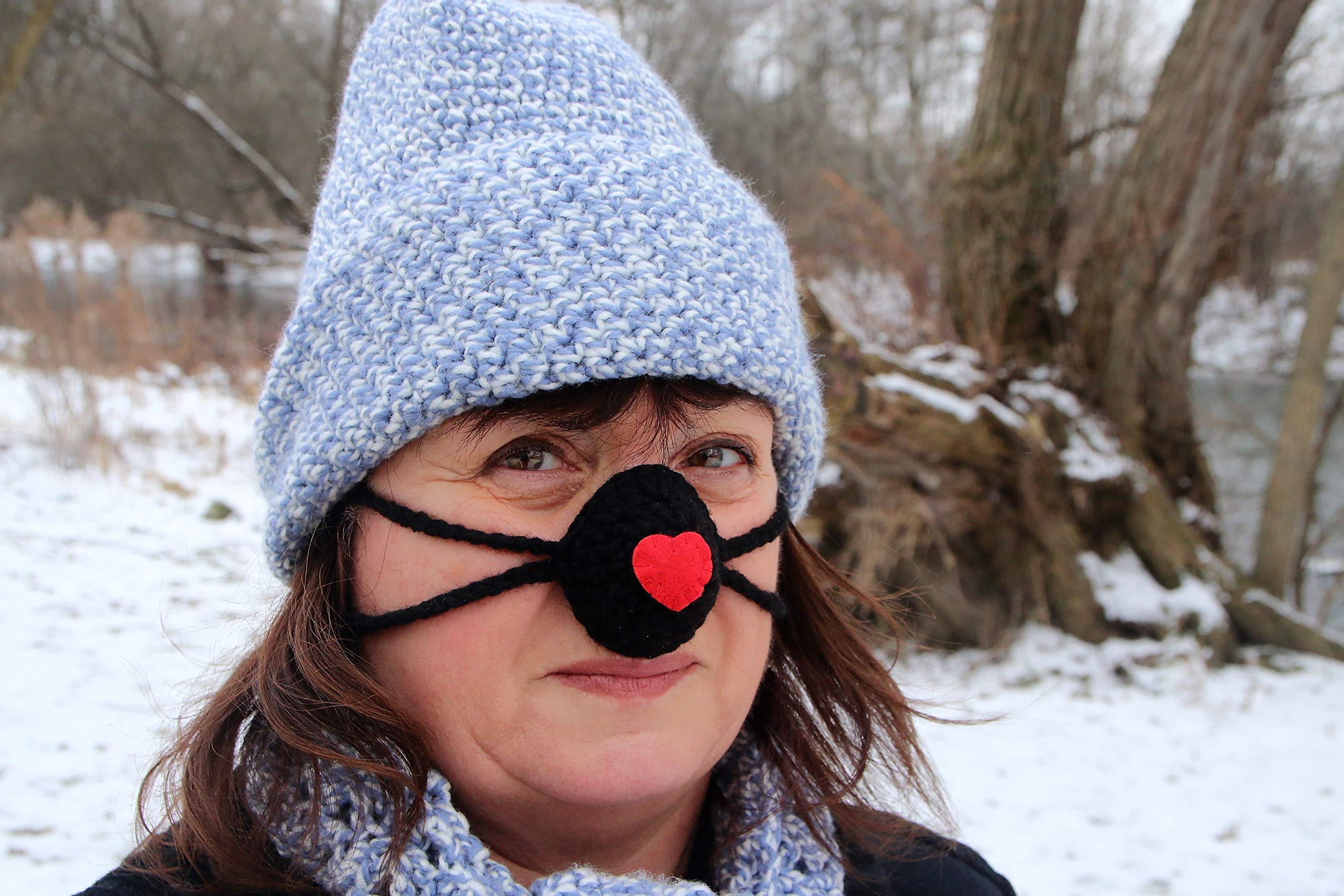 Crochet Sweetheart Nose Warmer - Great Christmas, Valentines, Anniversary, Birthday Gift for Him or Her