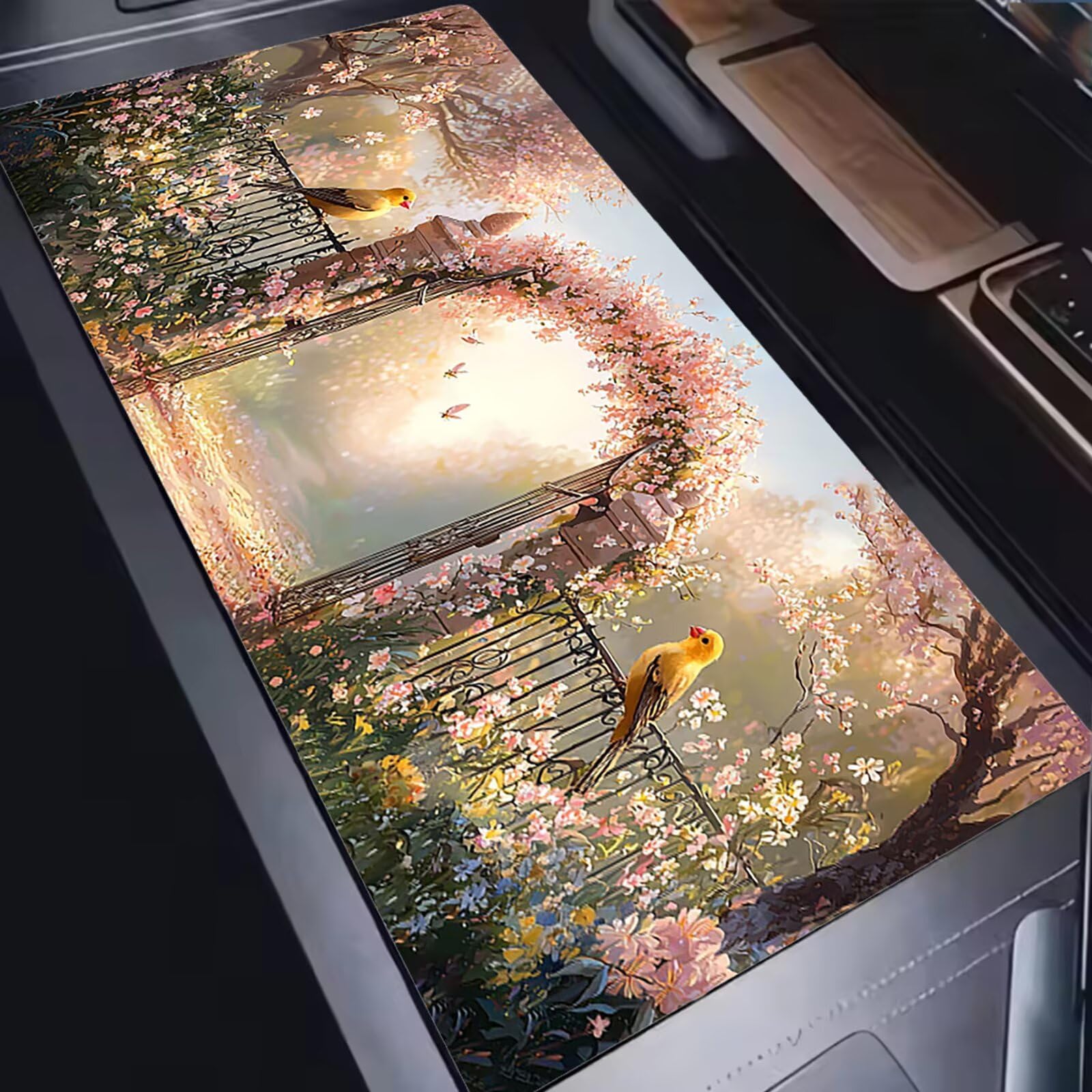 Podkładka pod mysz XXL 1500 x 800 mm mata biurkowa, duża wielofunkcyjna i rozszerzona mata na biurko, ochrona na biurko z podstawą antypoślizgową, do wszystkich rodzajów myszy do gier domowych - ptaki