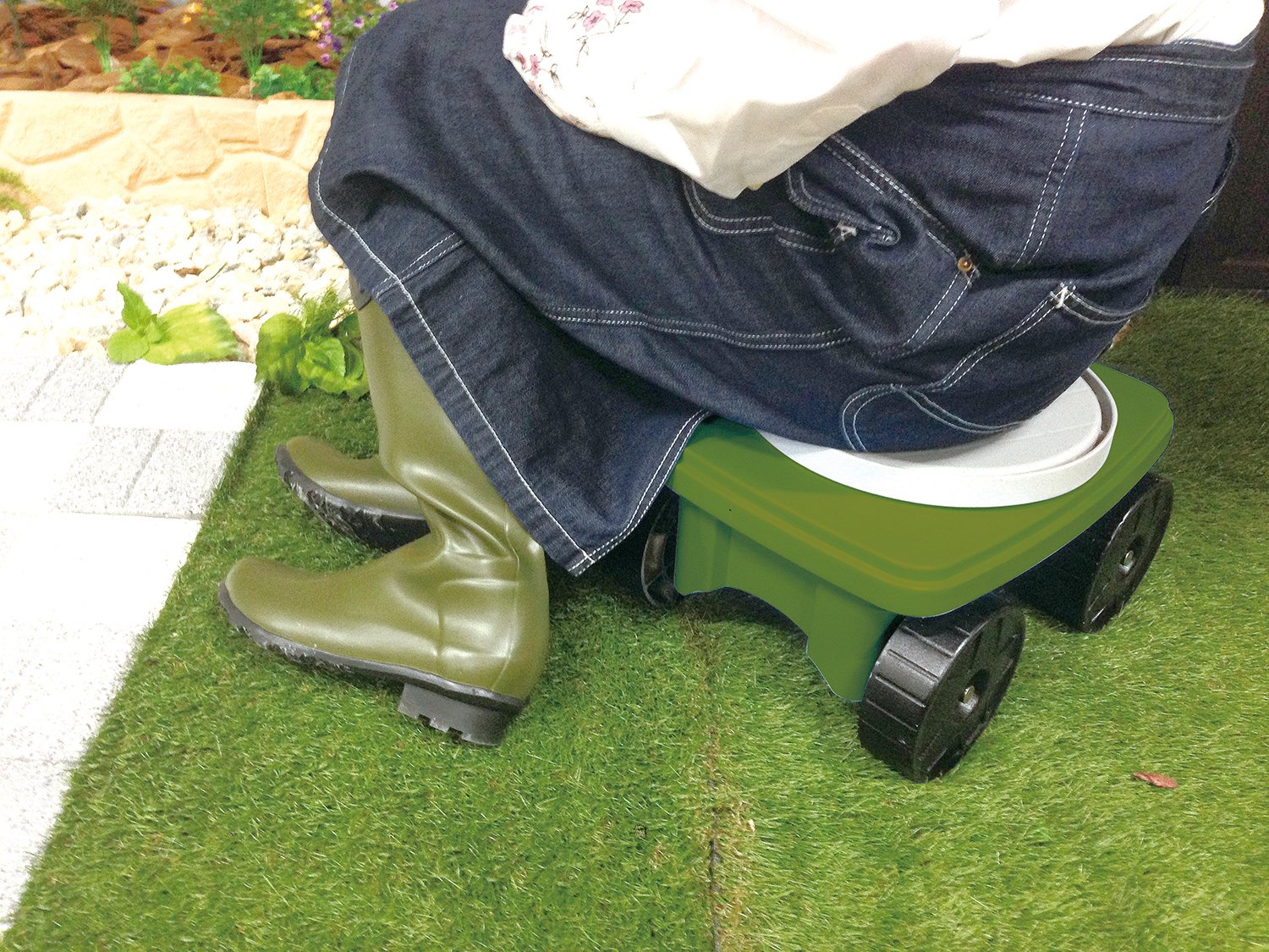 E-Value EGC-5OL Easy Turn Chair, Olive