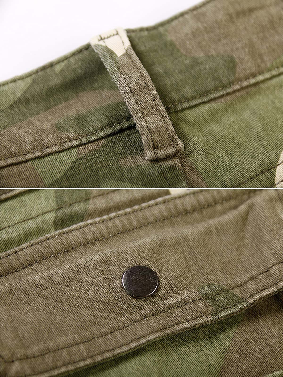 Aeslech Short Femme de Camouflage pour Femmes avec 8 Poches Bermuda Décontracté Vêtements D'été pour Le Travail Extérieur