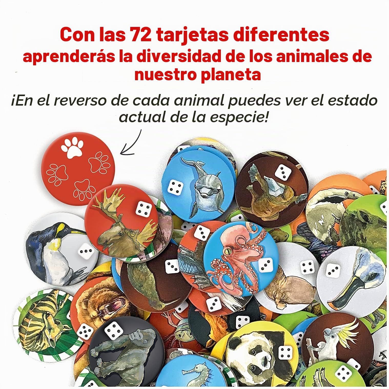 Safari, el Juego de los Animales. Juego de Mesa de Estrategia y Aprendizaje de Animales del Mundo.
