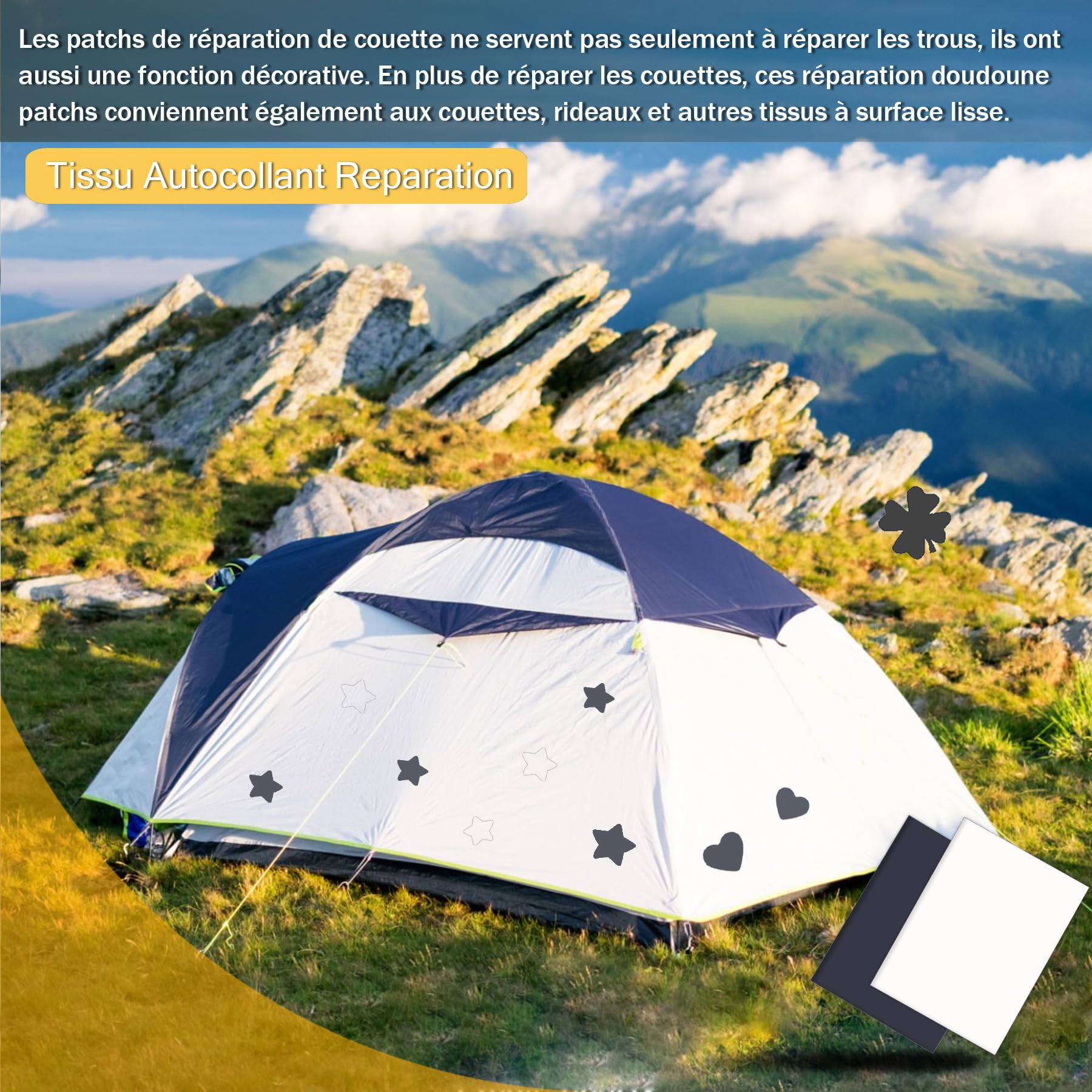 Toppe Autoadesive Per Piumini - Repair Patch Nylon Per Giubbotti E Giacche (Blu Scuro) - Foto 2