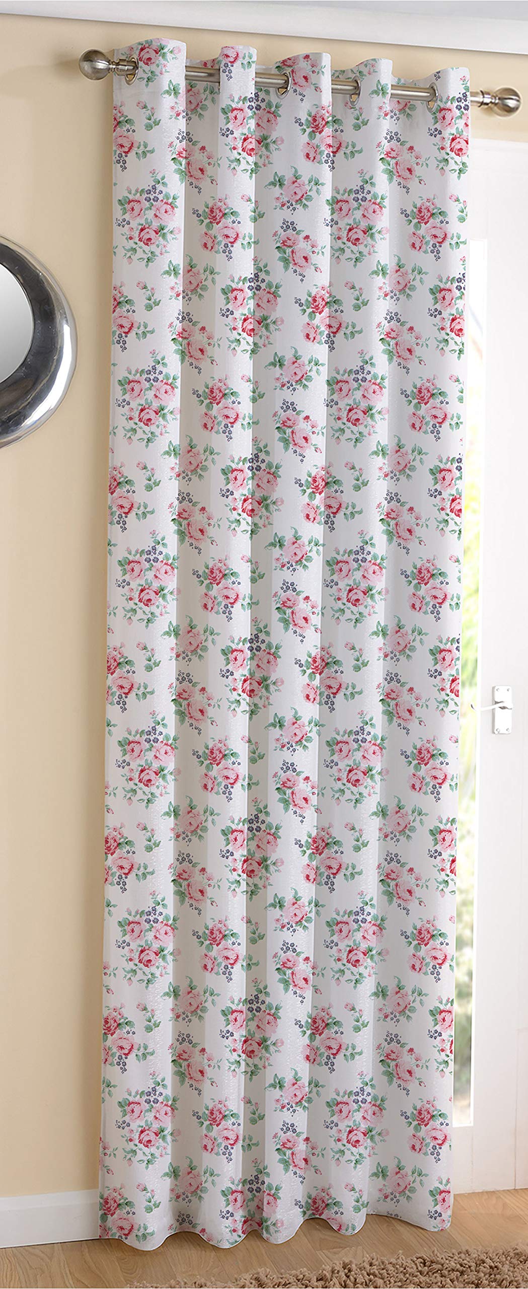 AIRWILL Cotton Small Pink Rose Designed Blackout and Room Darkening 7ft Door Curtains Pack of 1 pc. (Floral - Pink)-image-34