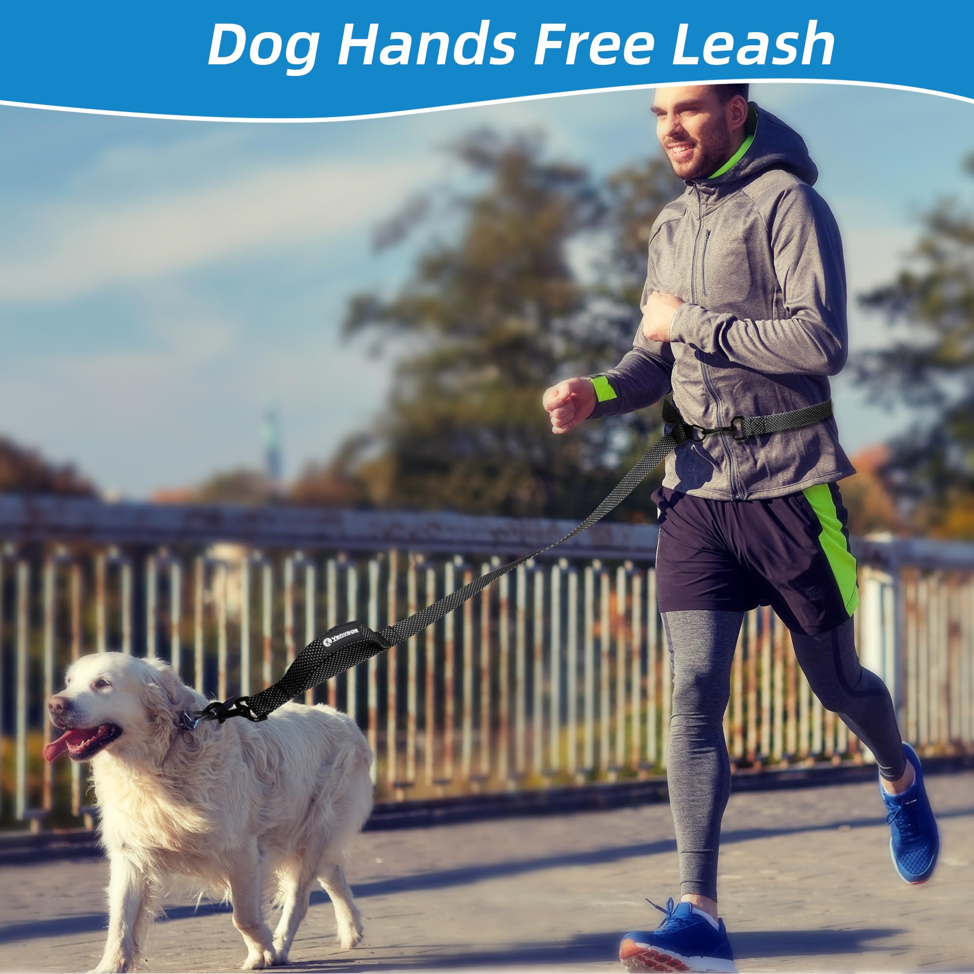 Correa para perro manos libres, suministros para mascotas, correa de cintura para pasear perros, correa de entrenamiento ajustable de 9 pies, correa cruzada resistente para perros, correr,