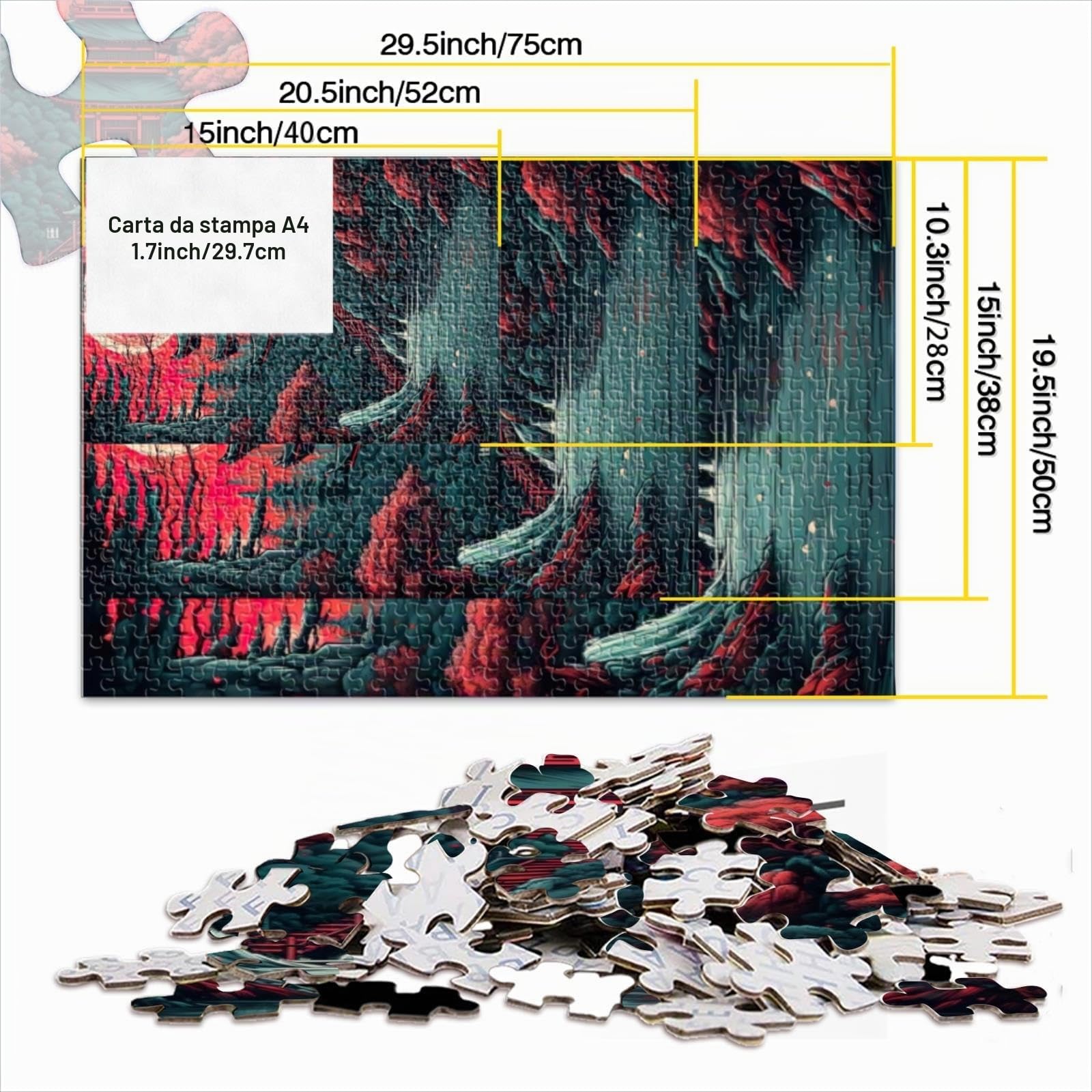Puzzle Puzzle Eclissi solare in Giappone Puzzle in legno 1000 pezzi per adulti Puzzle 1000 pezzi gioco di puzzle per famiglie regali di compleanno 1000 pezzi（50x75 cm）