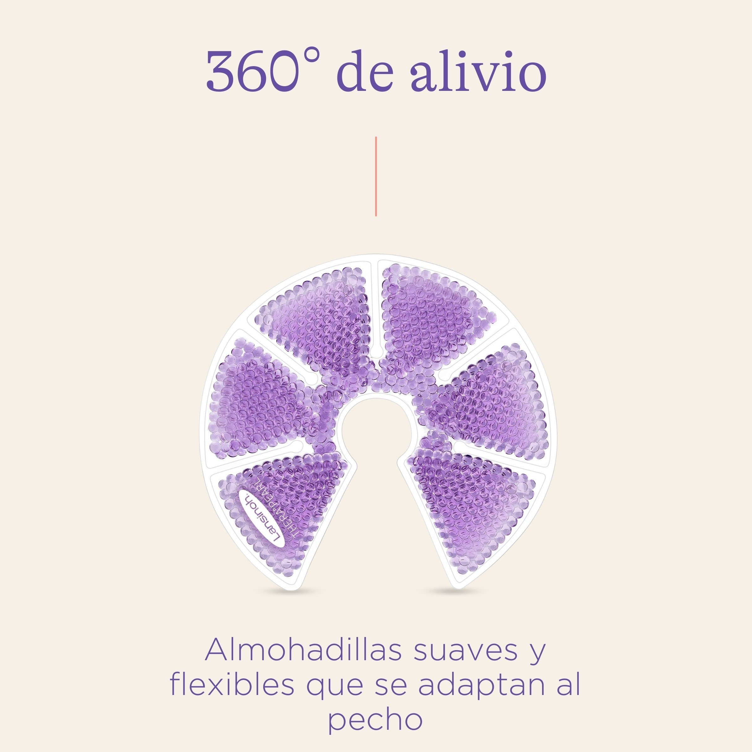 Lansinoh Terapia de Frío/Calor para el Pecho, TheraPearl 3 en 1. Para la mastitis, pechos congestionados y ayuda a la estimulación de la salida de la leche materna. 2 unidades con funda lavable