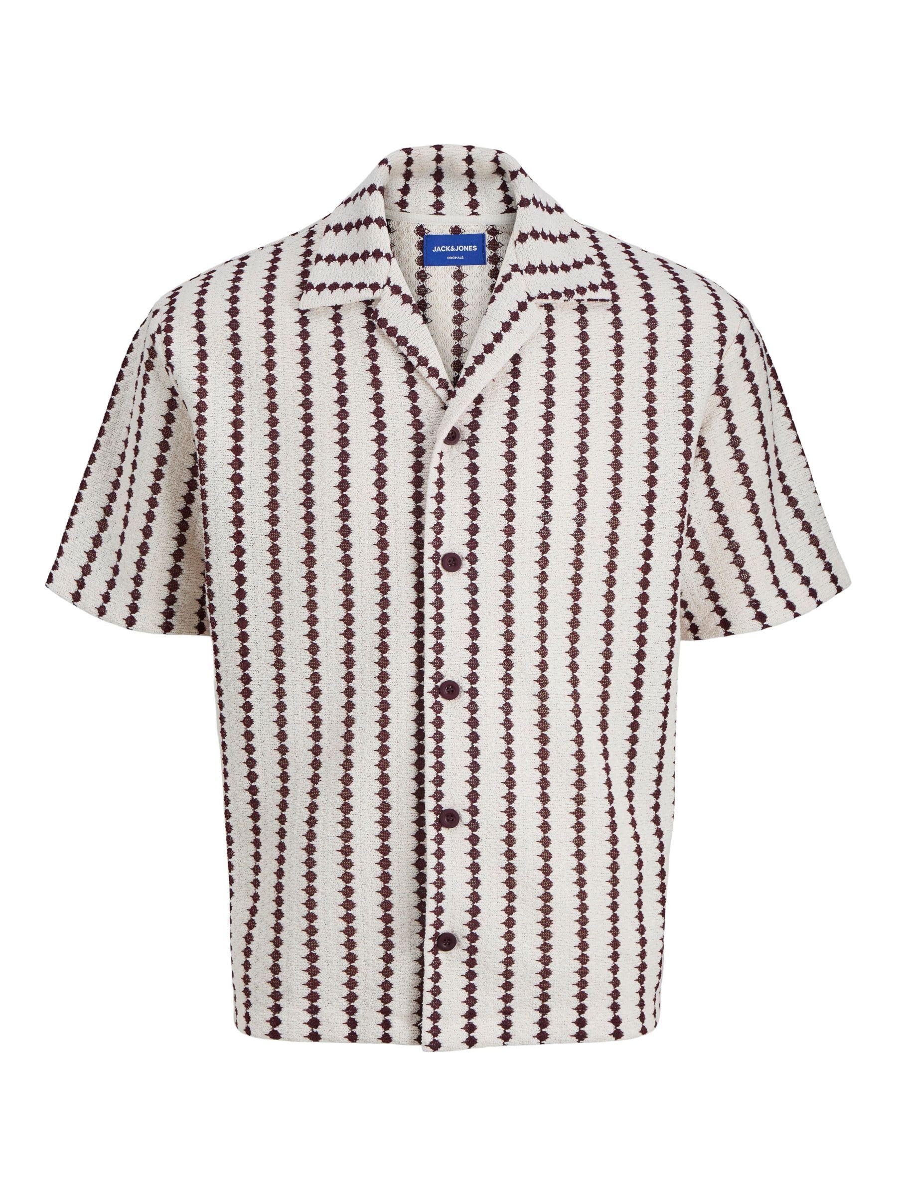 JACK & JONES Jorgramercy Jersey SS Resort Shirt, Antique White, XXL