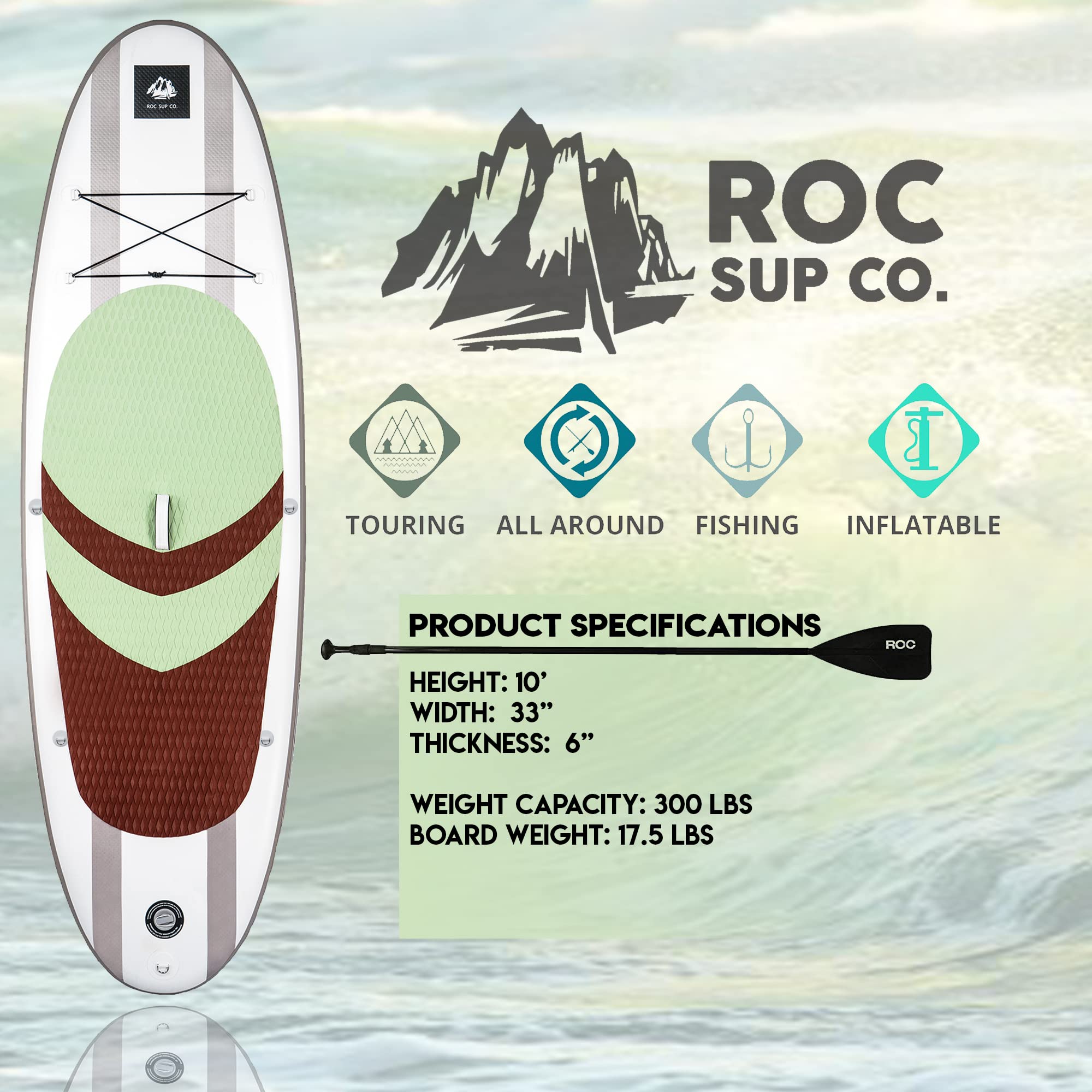 Roc スタンドアップパドル　SUP Amazon | Roc 空気注入式 スタンドアップパドルボード