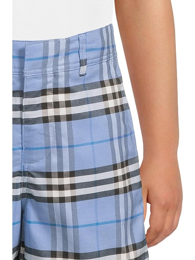 Blue Burberry Oscar Check Shorts (big Kid)
