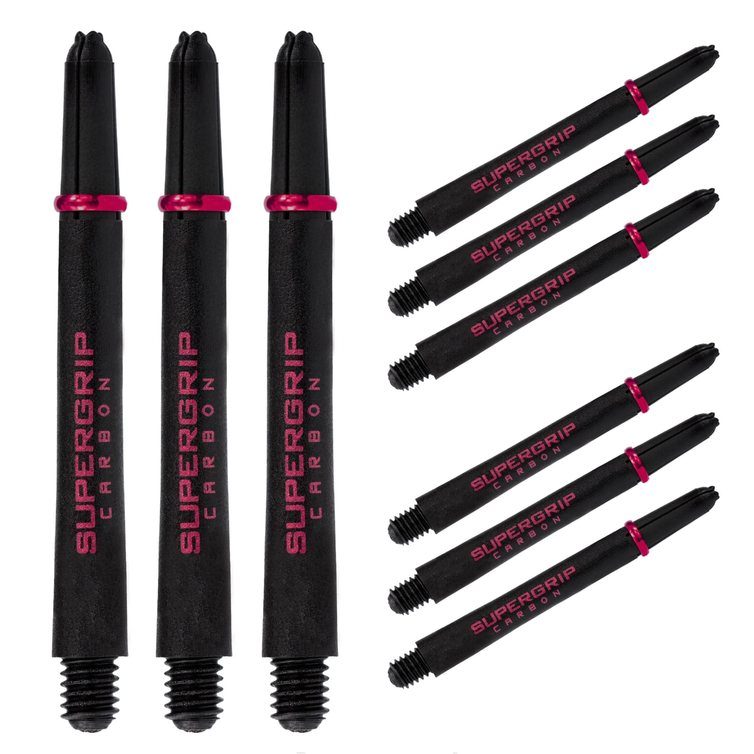 Harrows Darts 3 x Sätze von Carbon ST Dartschäften - 9 Dartschäfte insgesamt - Erhältlich in 3 Größen - Robustes Carbon-Verbundmaterial - Mittel Rot