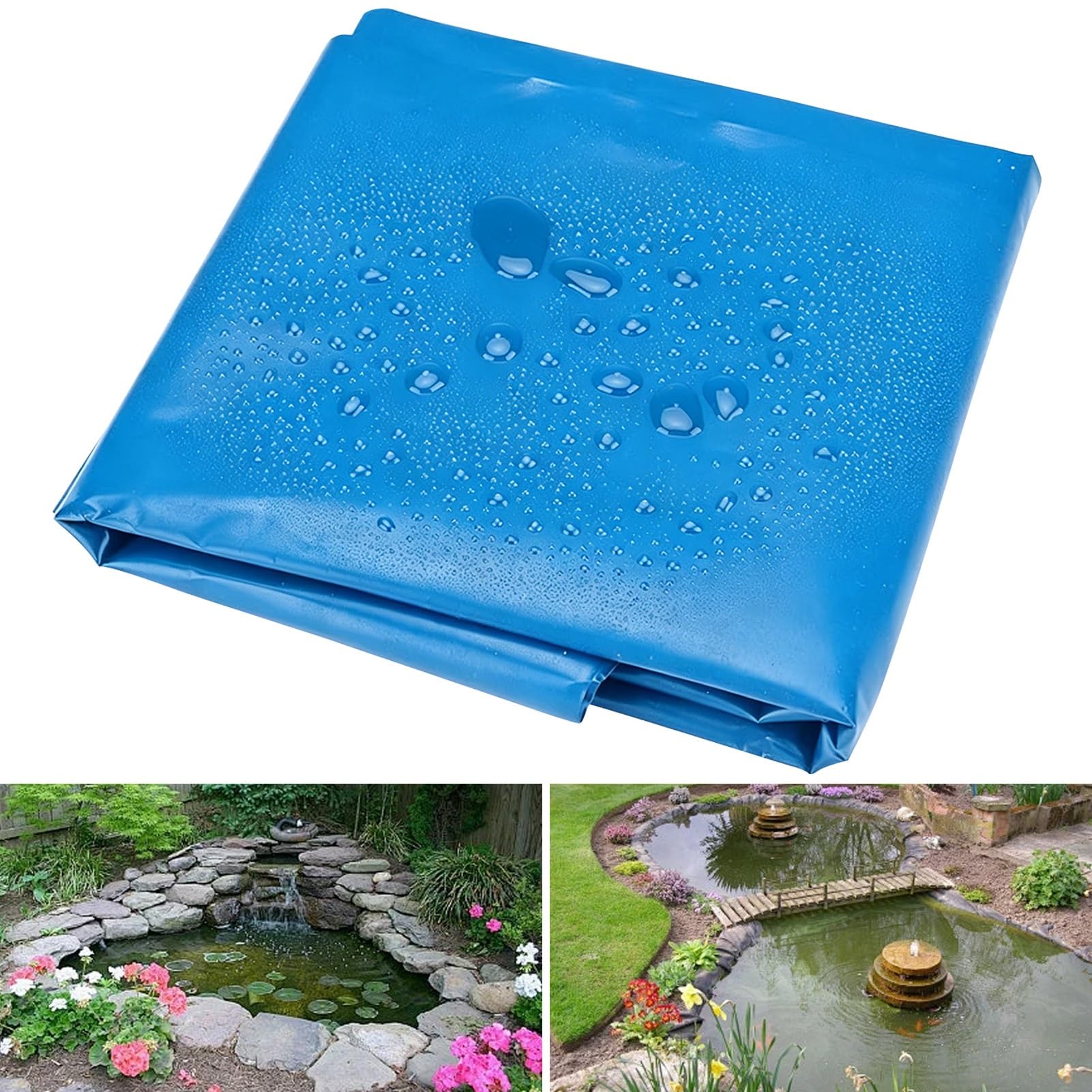 Hamankim Fish Pond Liner Waterproof Membrane - Outdoor Underlay Flexible Sheeting for Koi Ponds Natural Looking Ponds Aquaculture - 3x4m 4x5m 5x7m 6x10m 8x12m 10x15m Easy Cutting(6x7m(19.7x23ft))