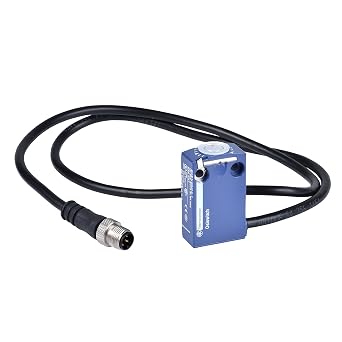 Telemecanique Sensors ZCMD21L08R12 Metal Limit Switch Body for ZCE Series Actuator Head, Integrated M12 5-Pin Connector with 0.8 m Cable, 2-Pole NC + NO Snap Action Contacts