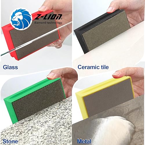 Miniatura 5 de Z-Lion Almohadillas de pulido a mano de diamante Almohadillas de pulido galvanizadas Bloque de espuma trasera para piedra de vidrio Concreto