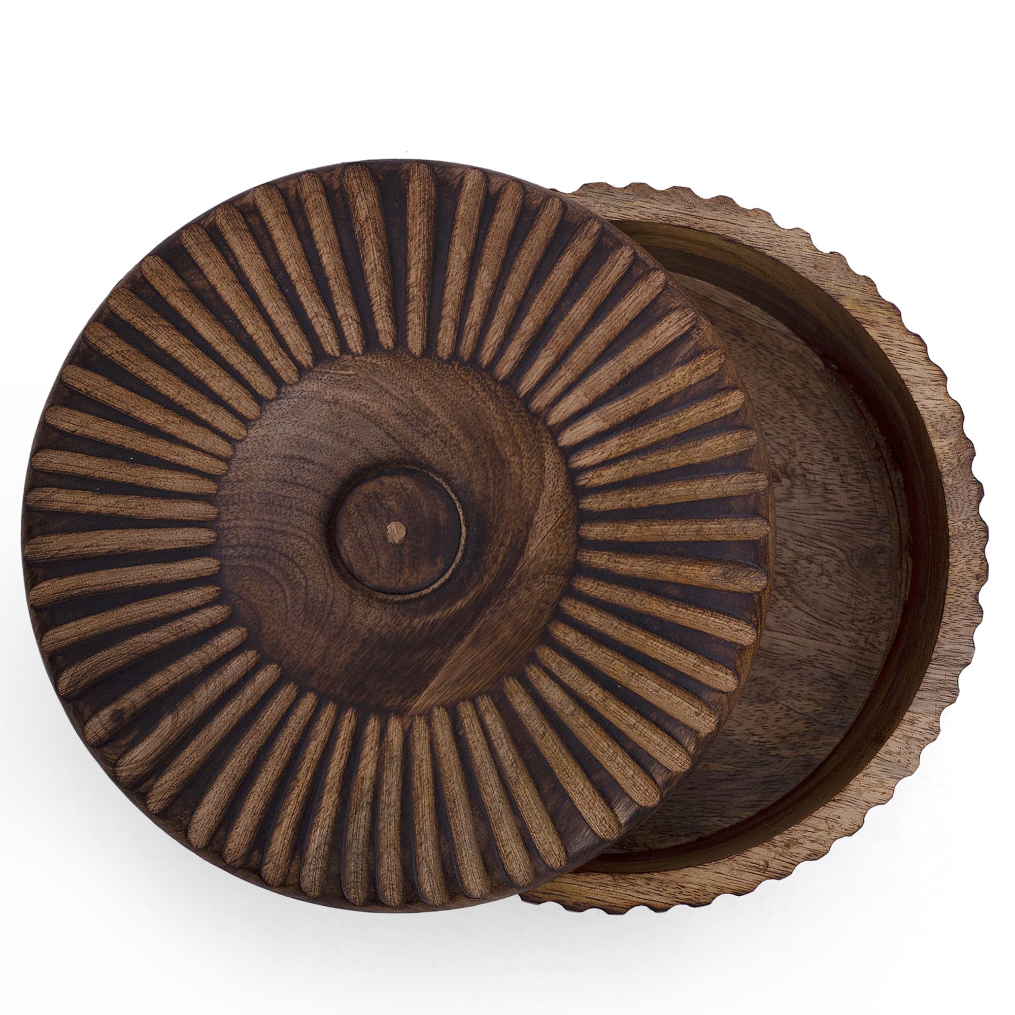 Handgefertigter mexikanischer Tortilla-Stövchenkorb aus Holz indischer Chapati-Roti-Brothalter Box Pfannkuchen-Keeper-Serviergeschir Hot Pot Auflaufform Deckel Home Küche Essdekor, Antik braun 23 x 9
