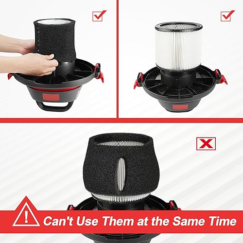 Miniatura 6 de Shop-Vac Filtro de cartucho 90304 y filtro de funda de espuma 90585, para la mayoría de aspiradoras Shop-Vac en húmedo/seco de 5 galones y más,