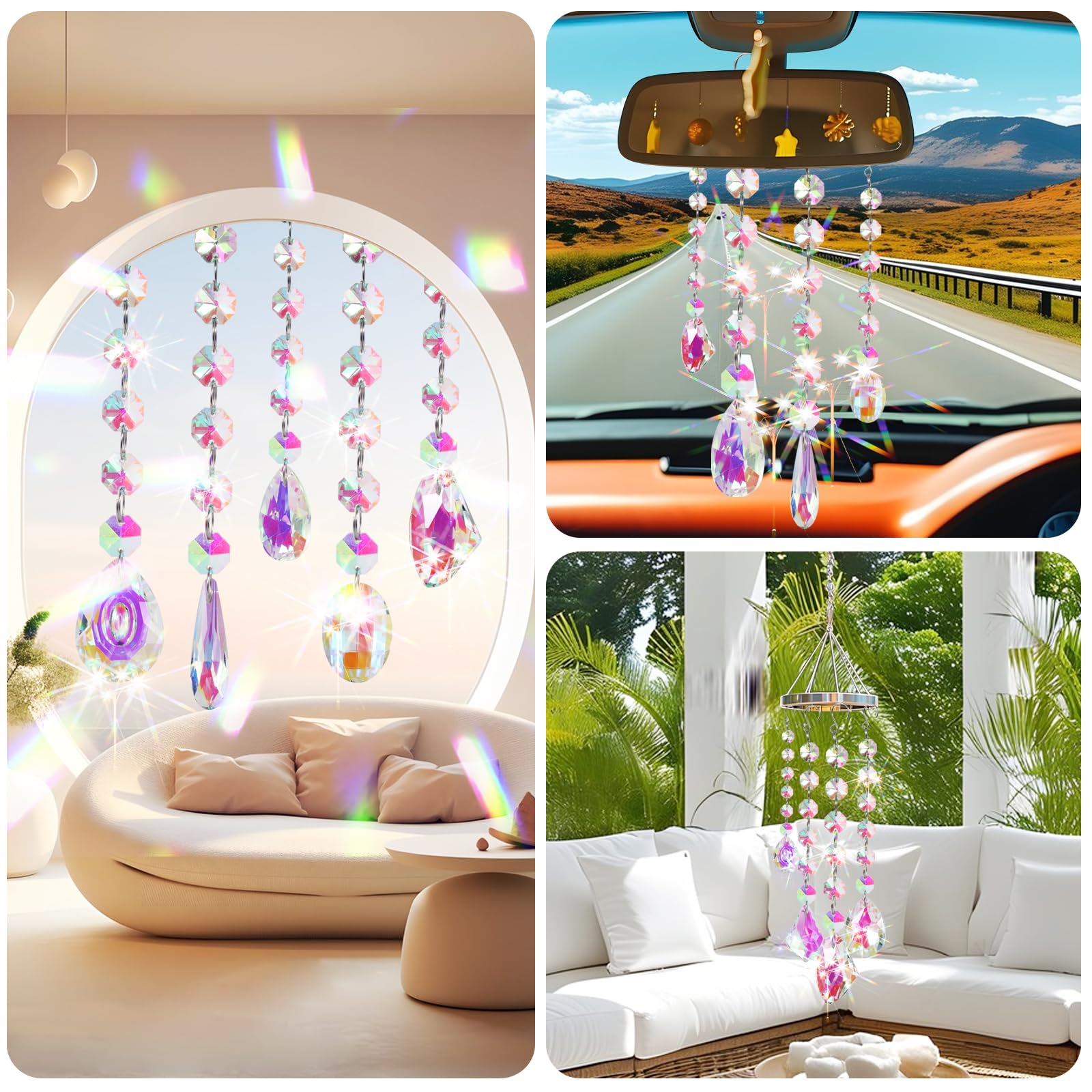 166 Pièces Kit Attrape Soleil Cristal DIY - Décoration Fenêtre Jardin Chambre