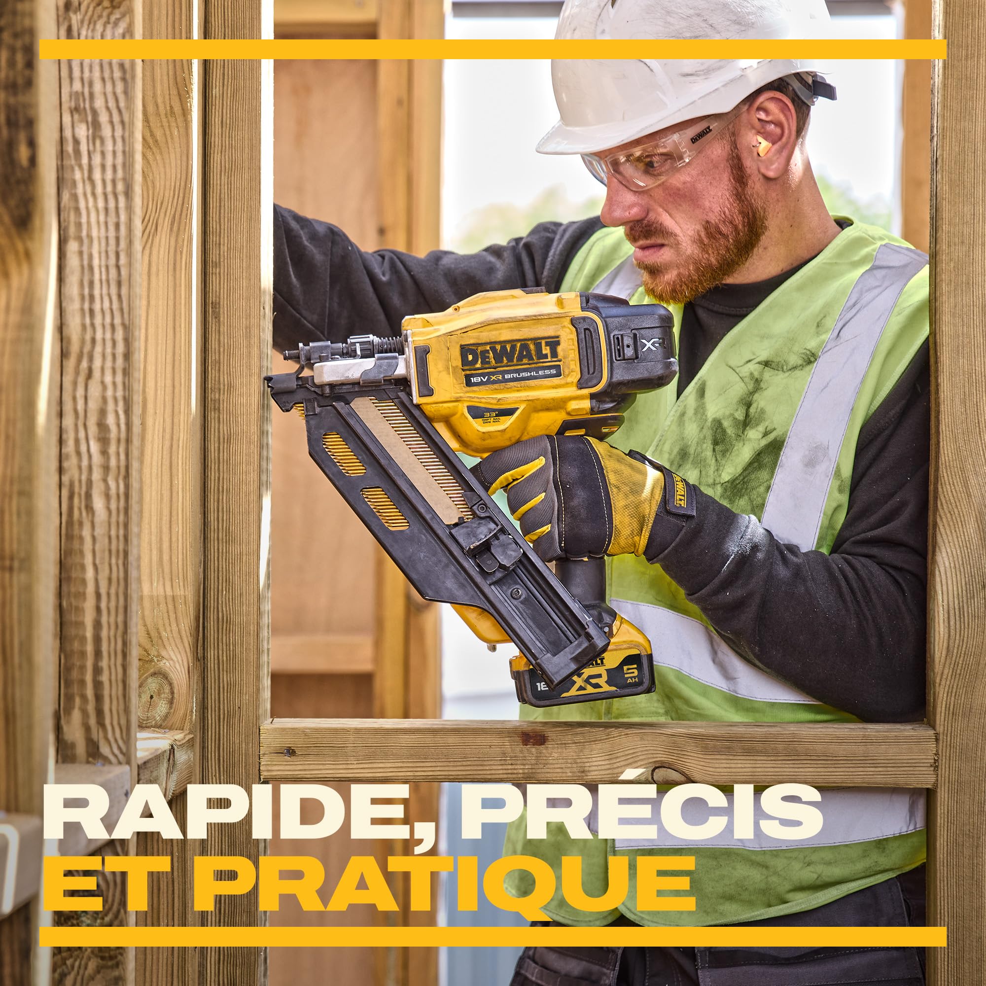 DEWALT 18V XR Cloueur de Charpente Brushless Nouvelle Génération, Outil seul, DCN950N-XJ