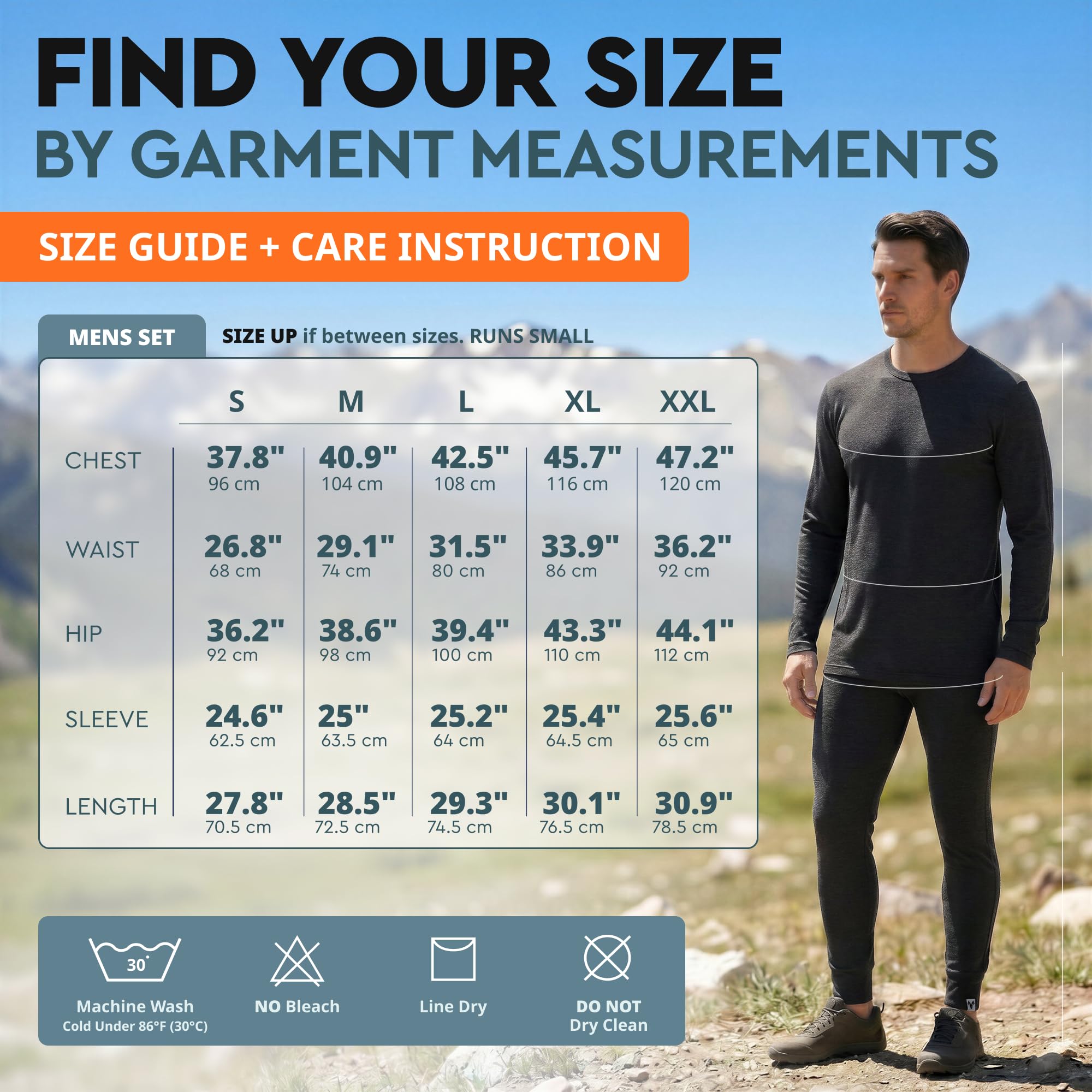 MERINNOVATION 100% Merino Unterwäsche Harren Set Leicht, Mittelgewicht, Thermounterwäsche Merinowolle, Langarm Shirt…
