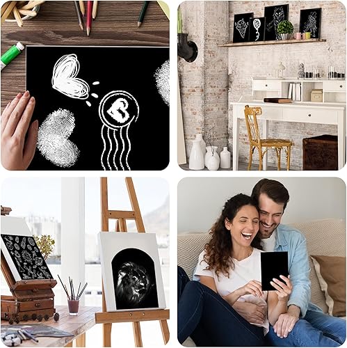 Miniatura 7 de Juego de 30 piezas de arte rascador para niños y adultos, rascador recubierto de negro con lápiz de madera, suministros de manualidades (efecto