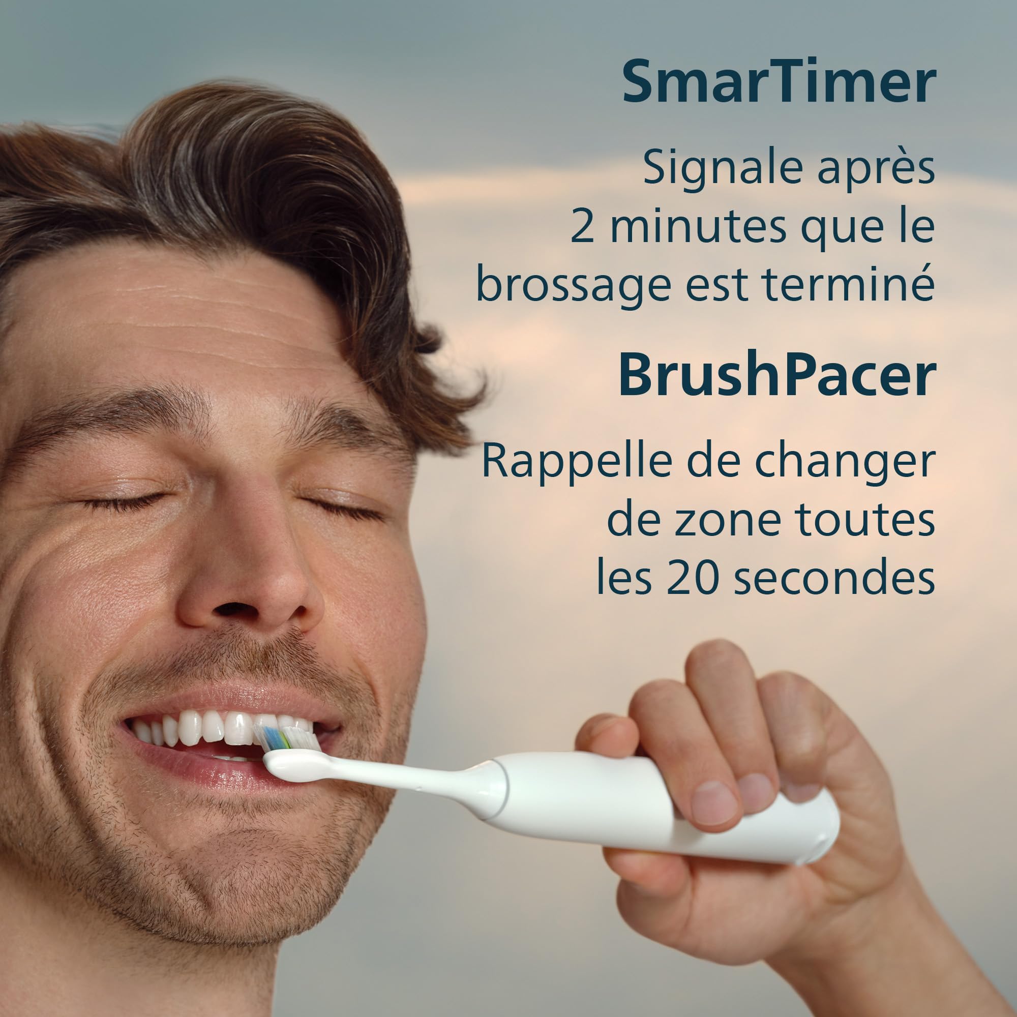 Philips Sonicare 5500 - Brosse à dents électrique sonique avec 2 modes, Alerte de pression, EasyStart, SmarTimer et BrushPacer, Blanc, modèle HX7110/02 [Nouvelle technologie]