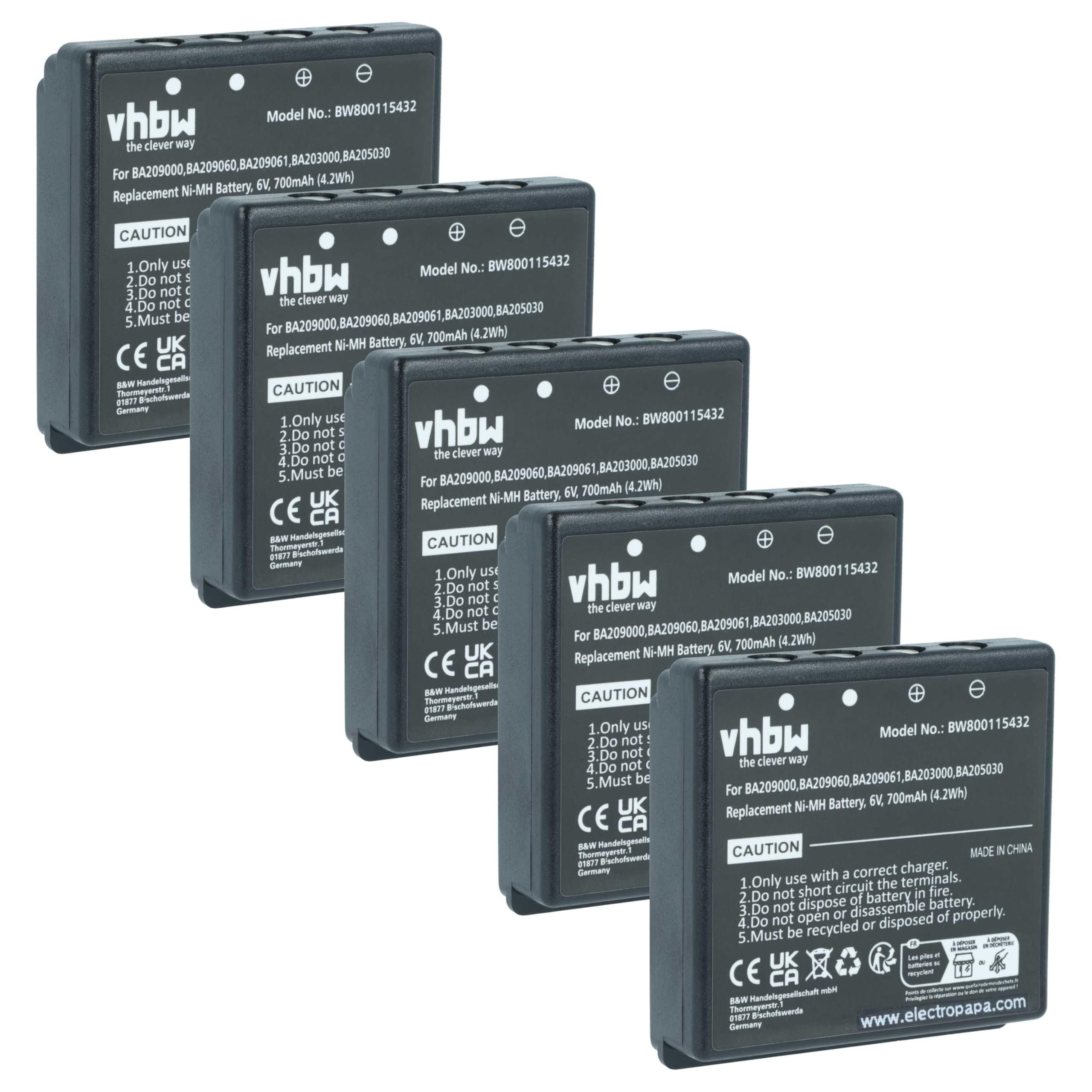 vhbw 5X Akku Ersatz für HBC BA206000
