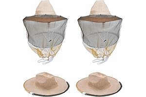 2-Pack Beekeeping Veil Bee Keeper Hat with High Visibility