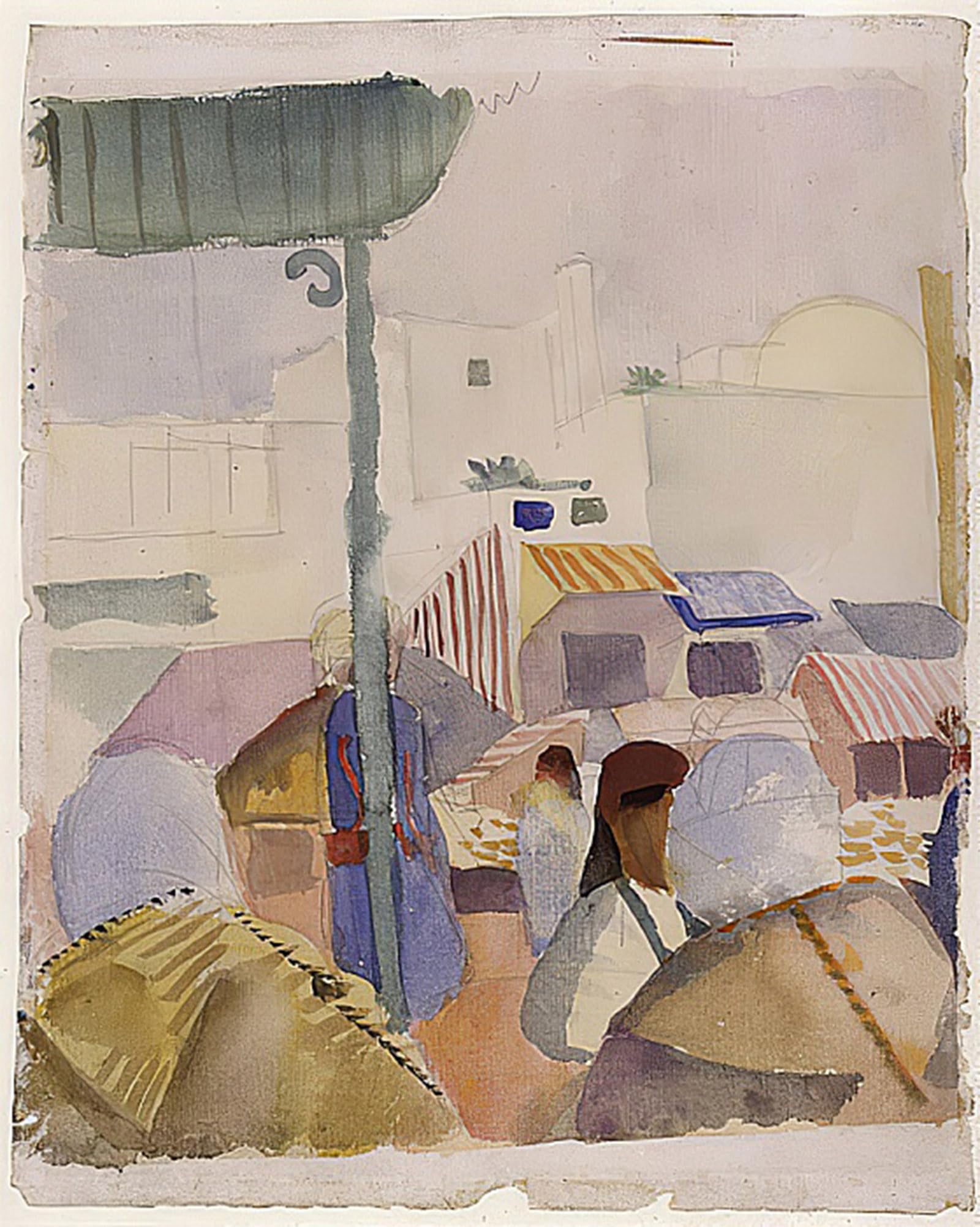 SERENDIPITP Vintage Wall Art Canvas Nordic Poster Canvas Print Picture Market in Tunis Ii by August Macke Wall Art Poster for Home Decor 60x90cm