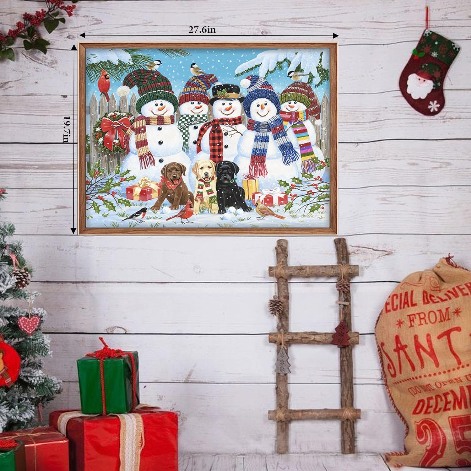 Jigsaw Puzzles for Adults 1000 Pieces- Christmas Winter Snowman Frosty Friends, Jigsaw Puzzles 1000 Pieces Interlock Perfectly Letter on Back with 1:1 Poster (27.6"x 19.7")