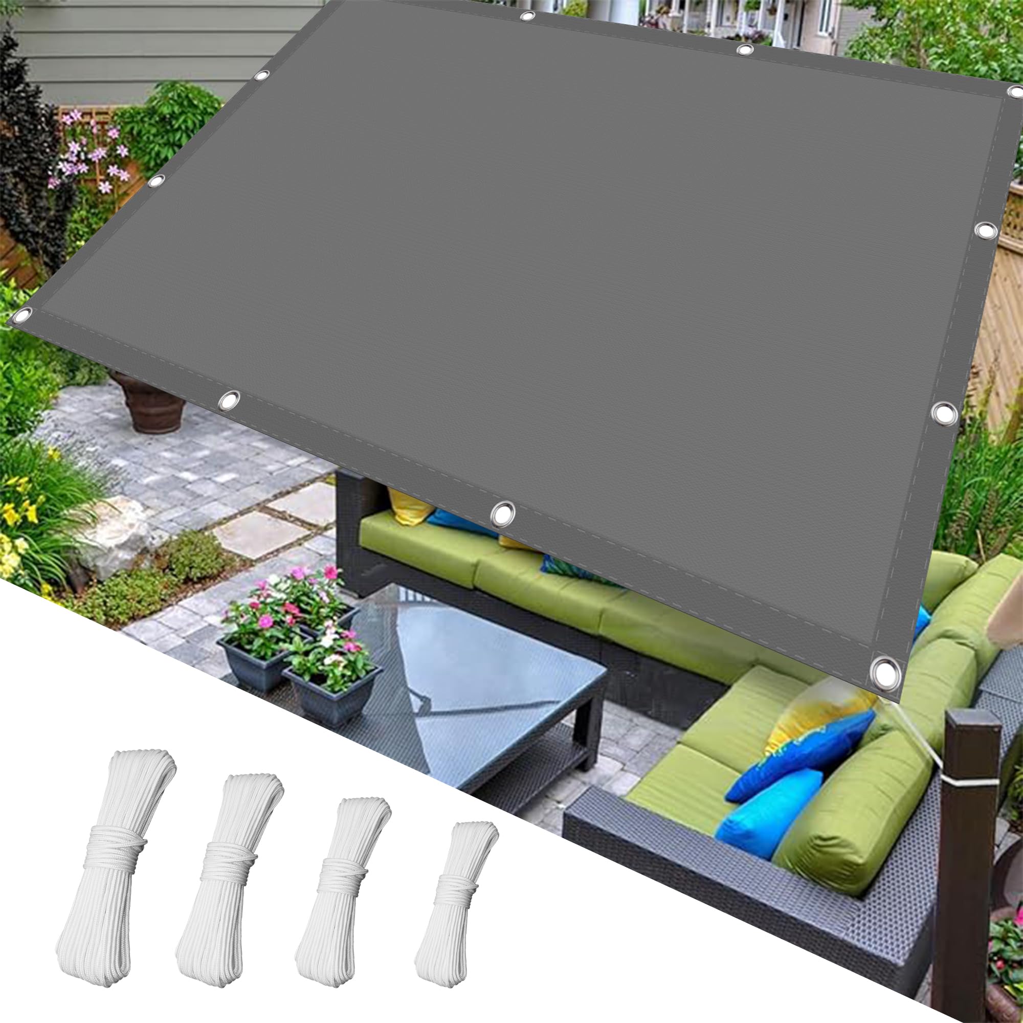 Filet d'ombrage pergola pour créer un salon frais dans votre grand patio de jardin