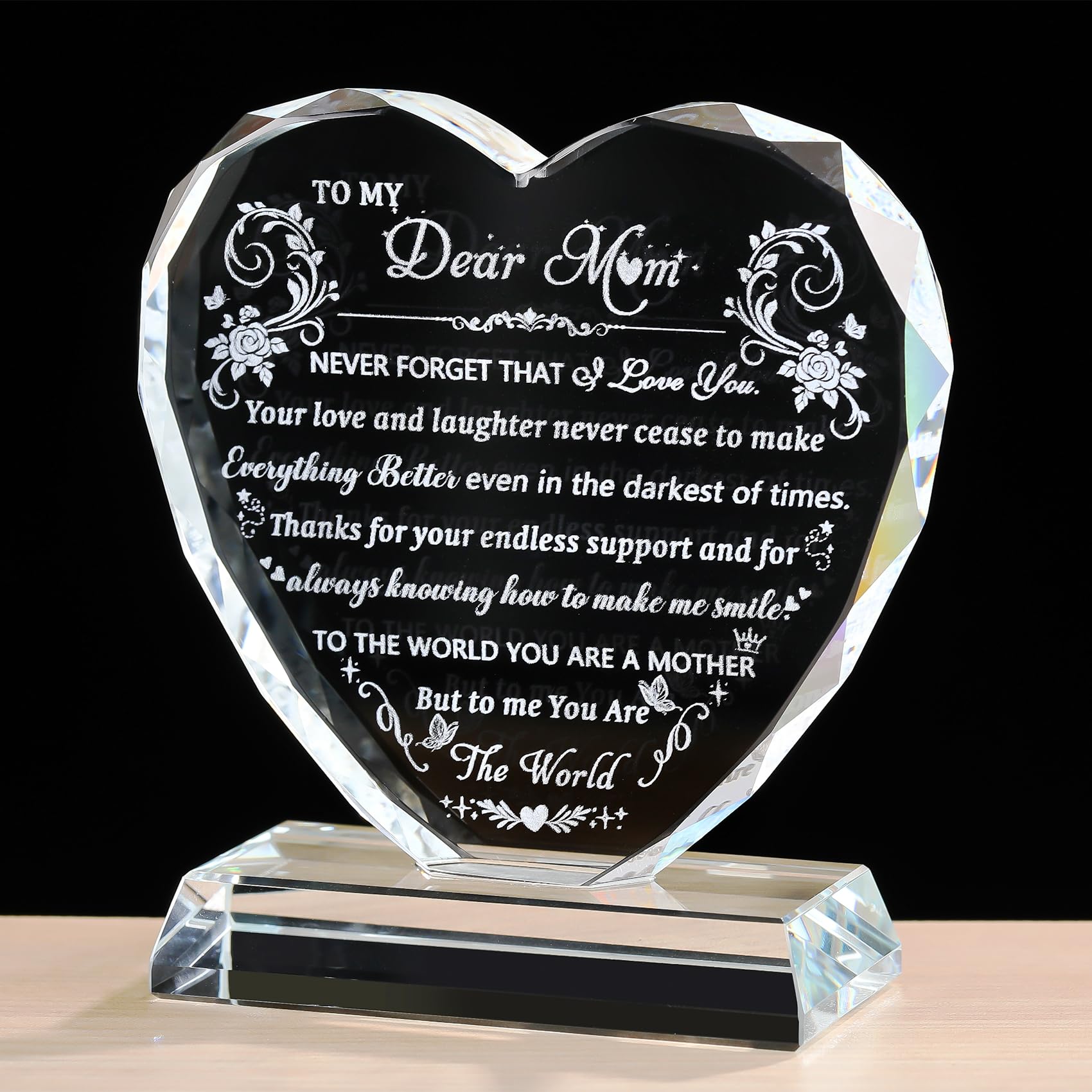 Ornalrist Mum Birthday Gifts Glass Keepsake for Mum Mother's Day Christmas