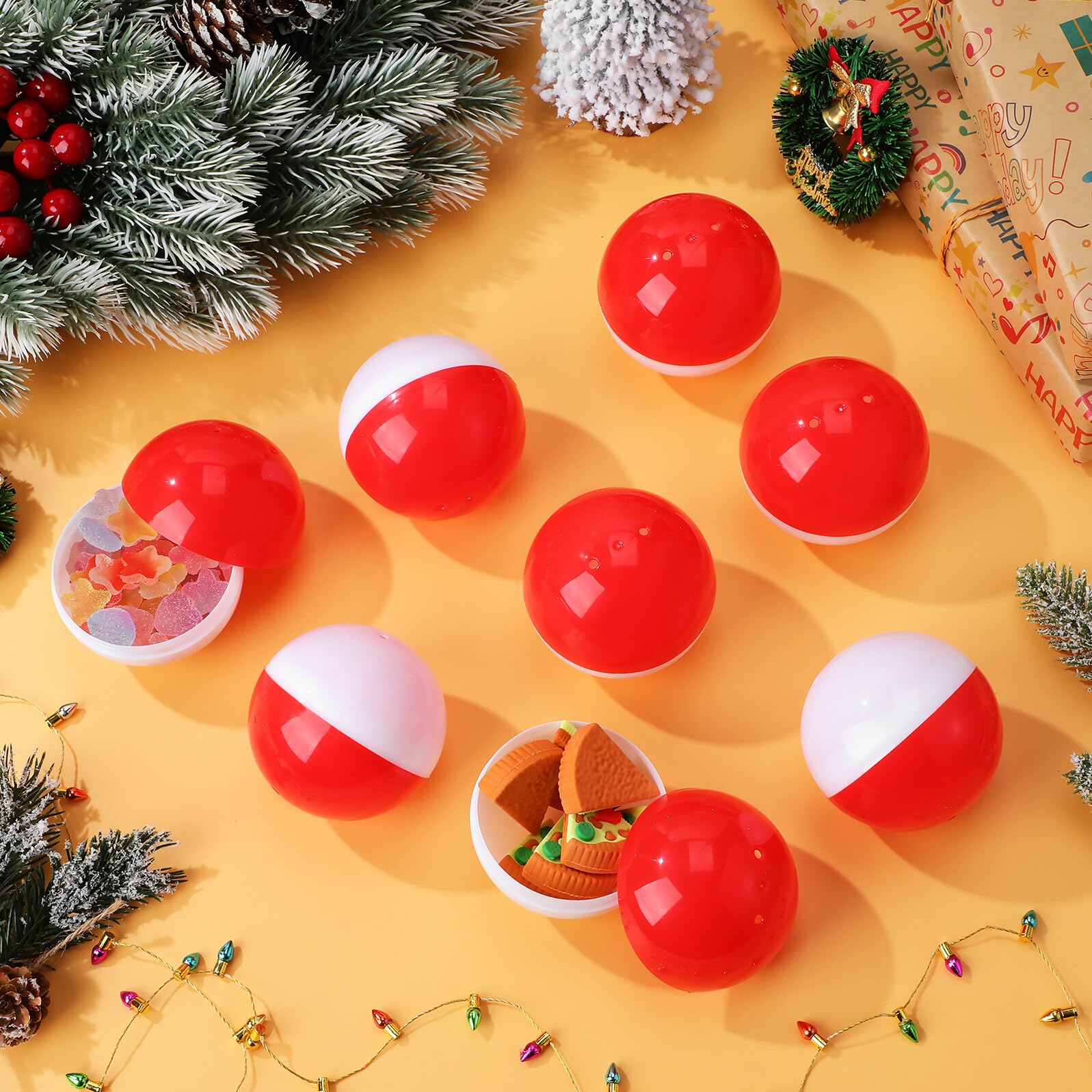 Yardenfun 20 Leere Runde Plastikkapseln 65mm – Transparente Automatenkugeln für Gastgeschenke Selbstgemacht Party und Spielzeugbehälter