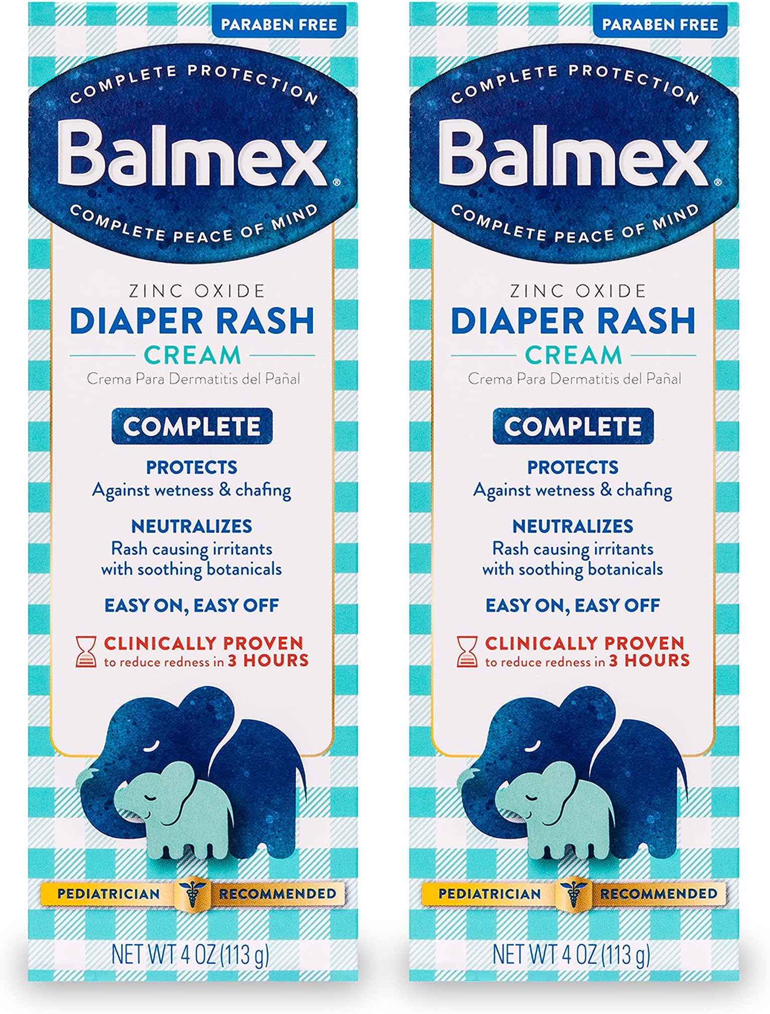 Balmex Diaper Rash Cream 4 Oz. 2 Pack
