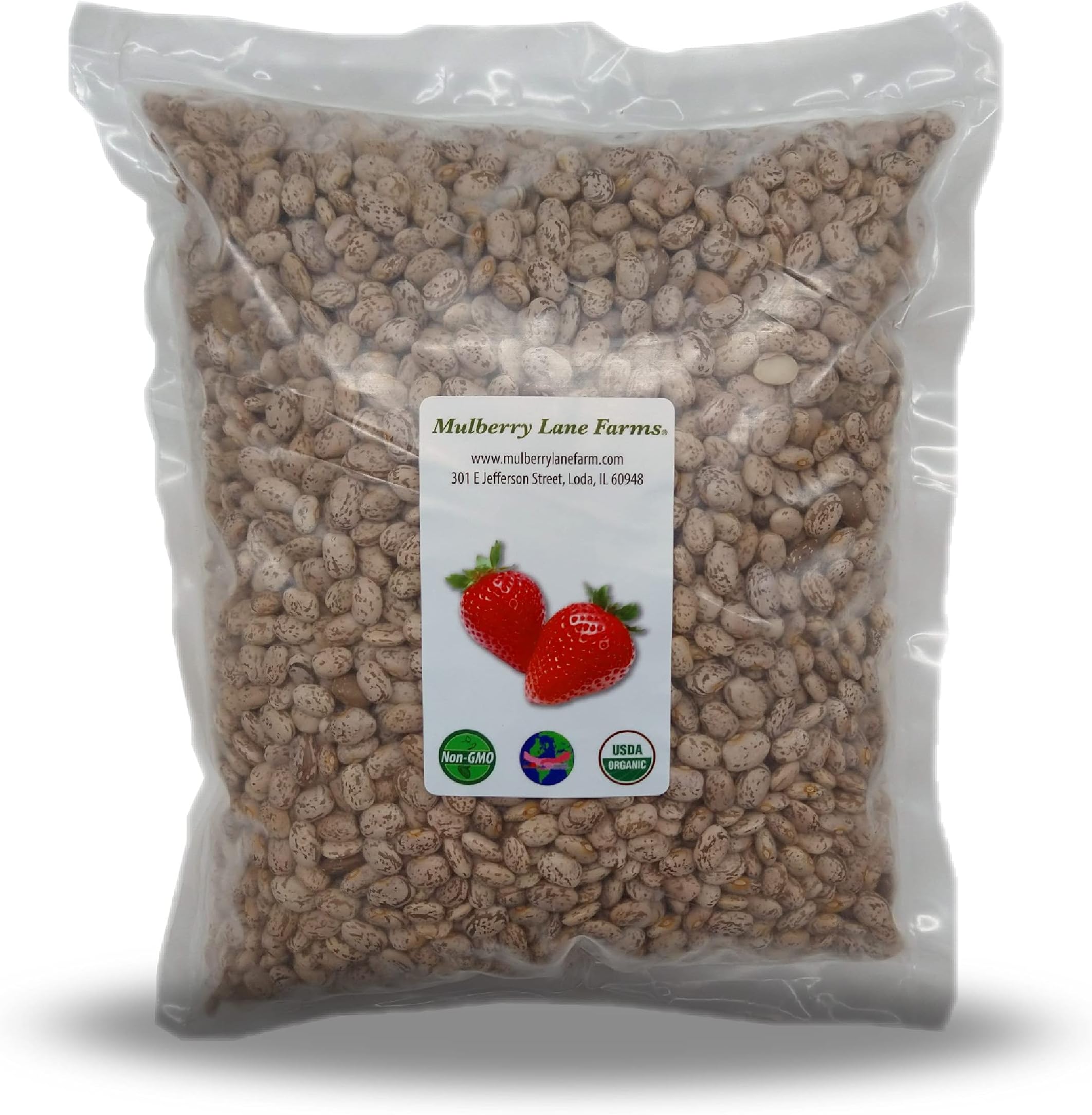 Pinto Beans, 5 Pounds Dried, USDA Certified Organic, Non-GMO Bulk, Product of USA, Mulberry Lane Farms