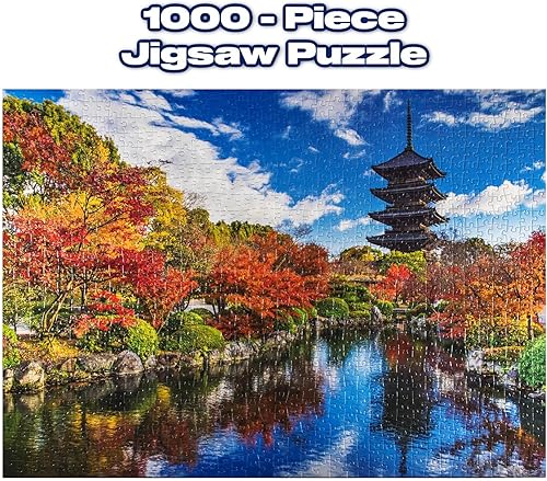 Miniatura 3 de Toji Pagoda Buddhist Temple Japonés Hito Rompecabezas para adultos y niños Rompecabezas difícil de 1000 piezas Teaser interactivo de cerebro,