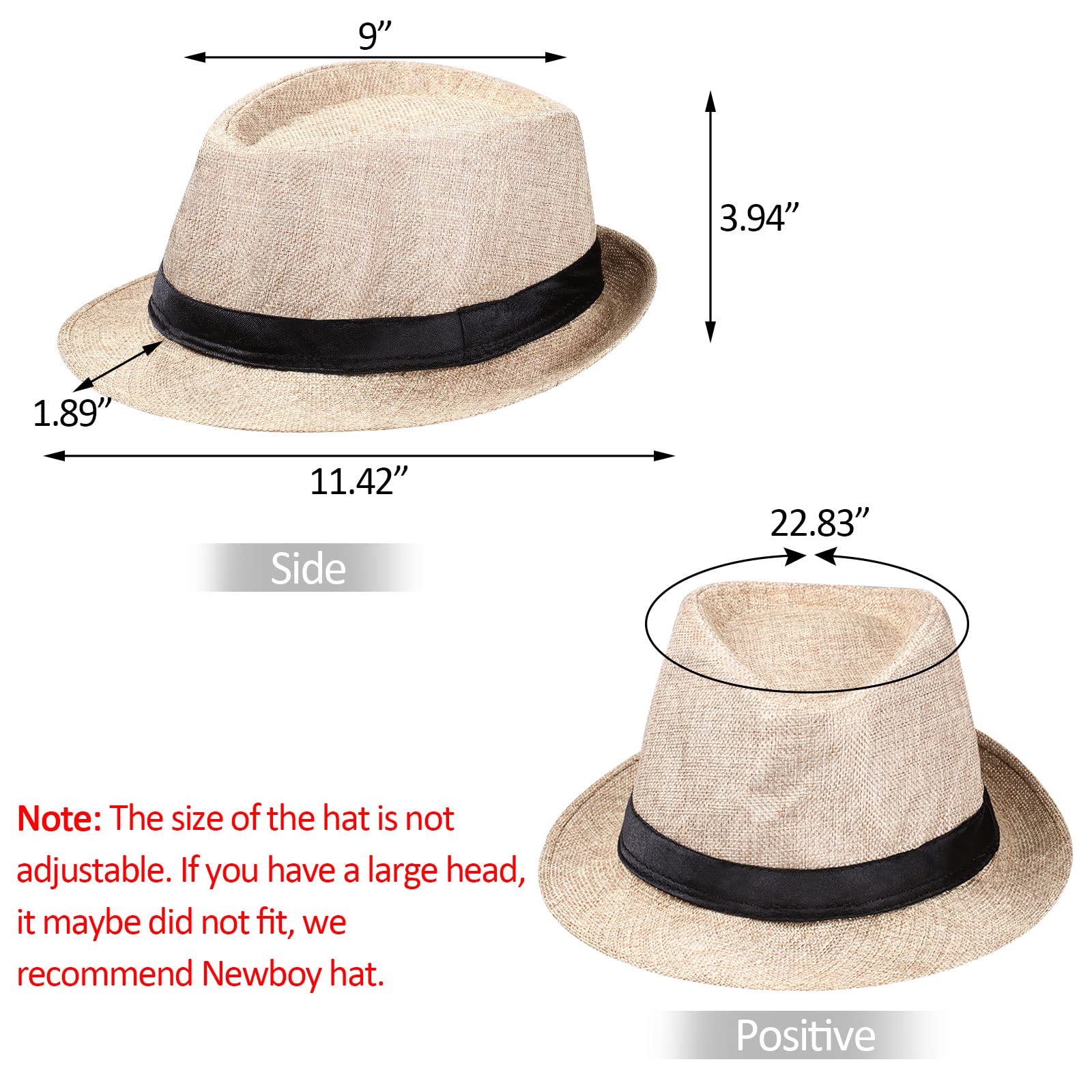 Blulu Set Accessori Costumi Uomo Anni '20 Costume da Gangster Retrò, Cappello, Papillon, Orologio, Bretella, Occhiali, Barba, Bracciale Reggicalze, Fermacravatte (Stile Semplice, Bianco Sporco)