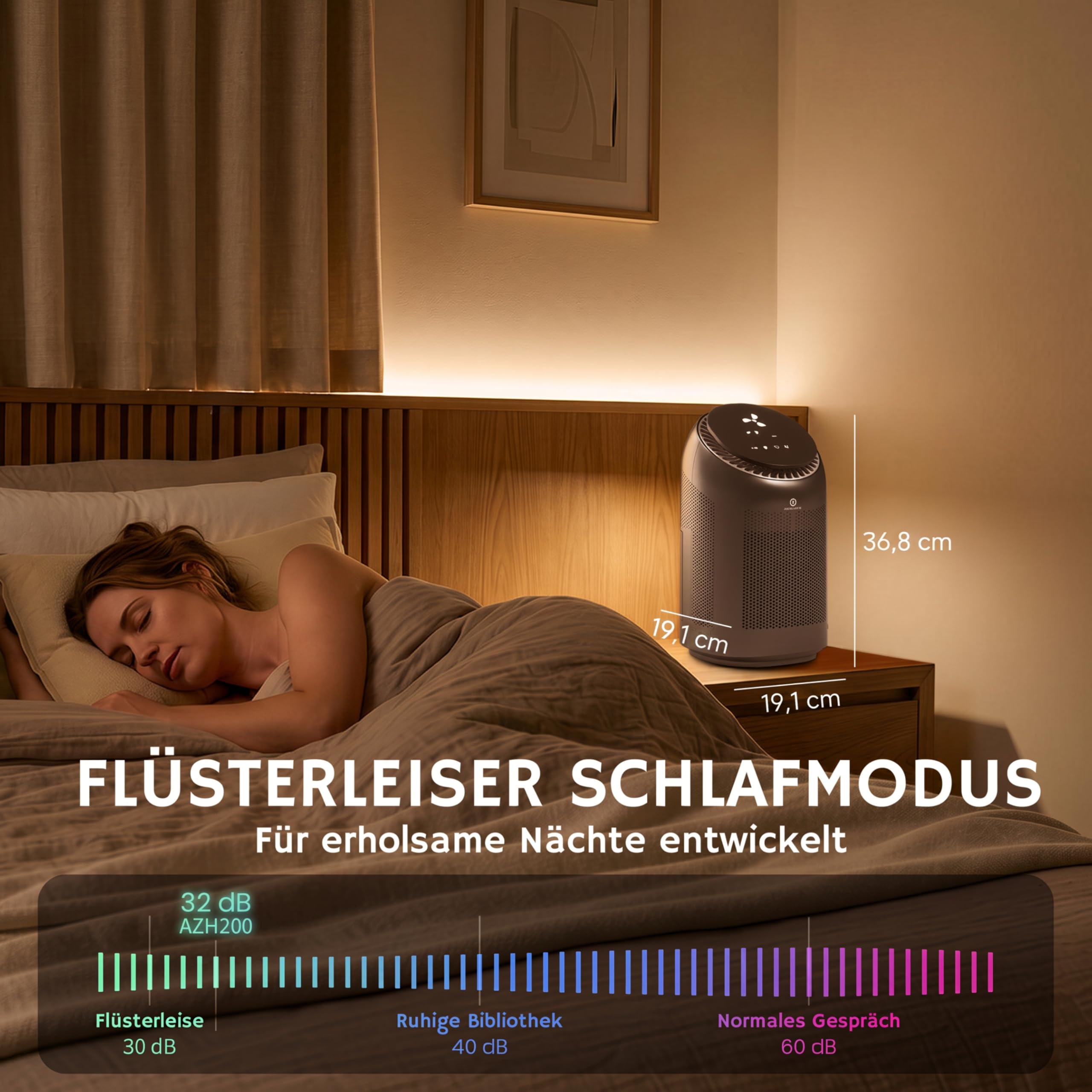 Airthereal 2-in-1 Luftentfeuchter & Luftreiniger mit HEPA, 1000ml/D