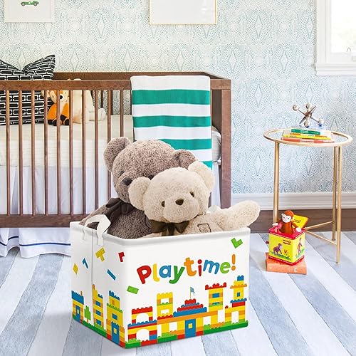 Miniatura 3 de Clastyle Bloques de construcción Cesta de juguete para bebé, cesta de regreso a la escuela, aula, estante de libros, cesta rectangular para ropa y