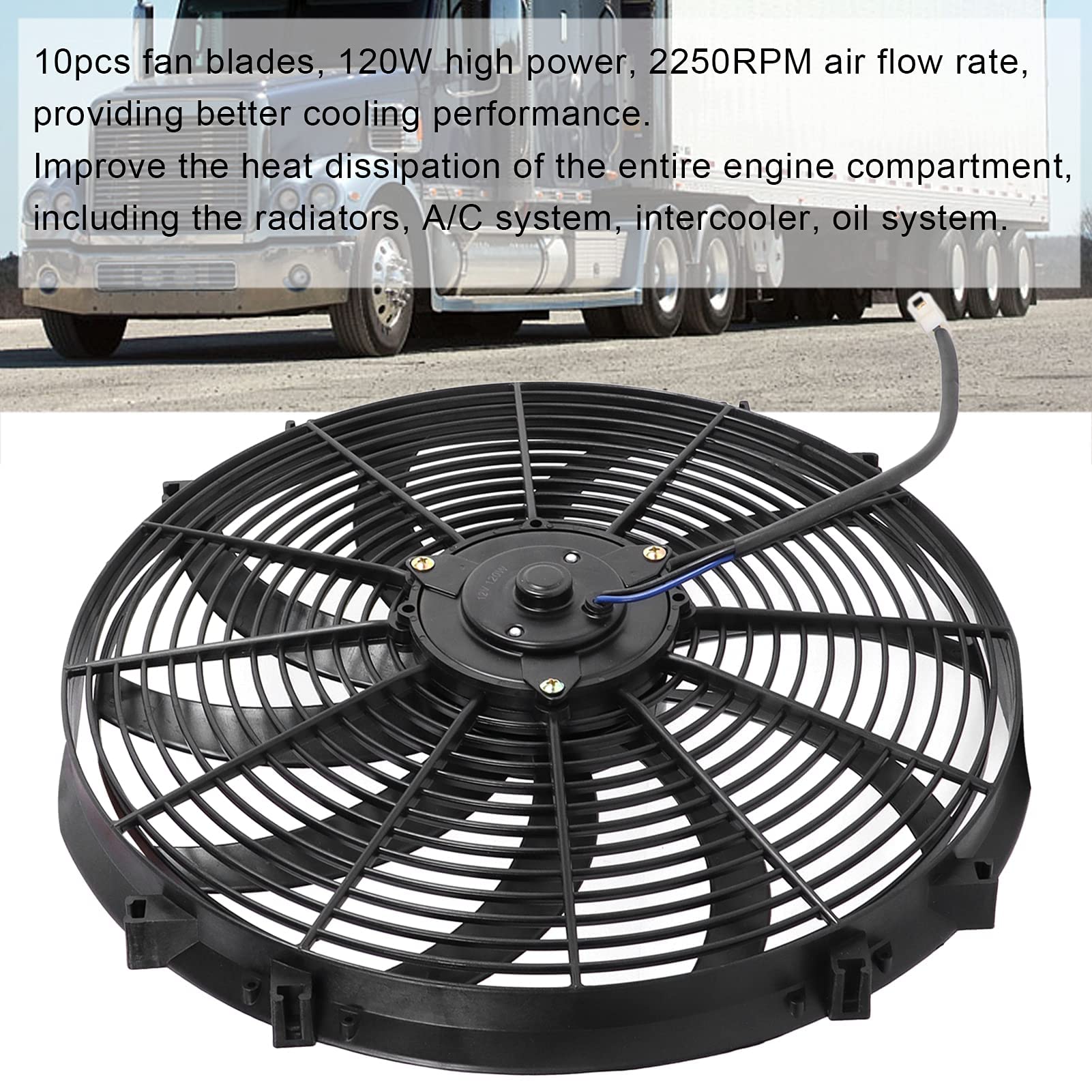Ventilador de Radiador 16 Pulgadas Eléctrico para Coche