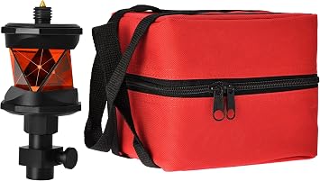 AdirPro 360 Prism for Leica (GRZ122) - 360 Degree Robotic Total Station Prism Reflector Set with Padded Case, Glass Protector and Pole Adapter - (360 Degree Prism Set)