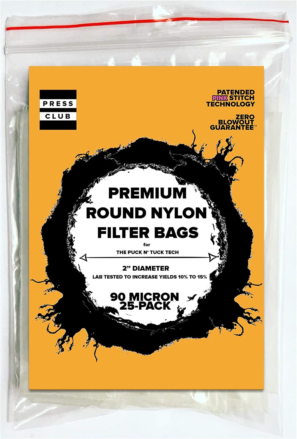 90 Micron | Premium Round Circle Nylon Tea Filter Bag | 2" Inch Diameter | 25 Pack