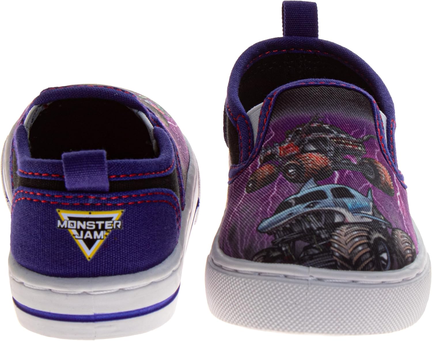 MonsterJam Lowtop Canvas Shoes - Monster Trucks Gravedigger El Toro Loco Megalodon Sneakers (Sizes 7-10 Toddlers / 11-12 Little Kid) - Image 3