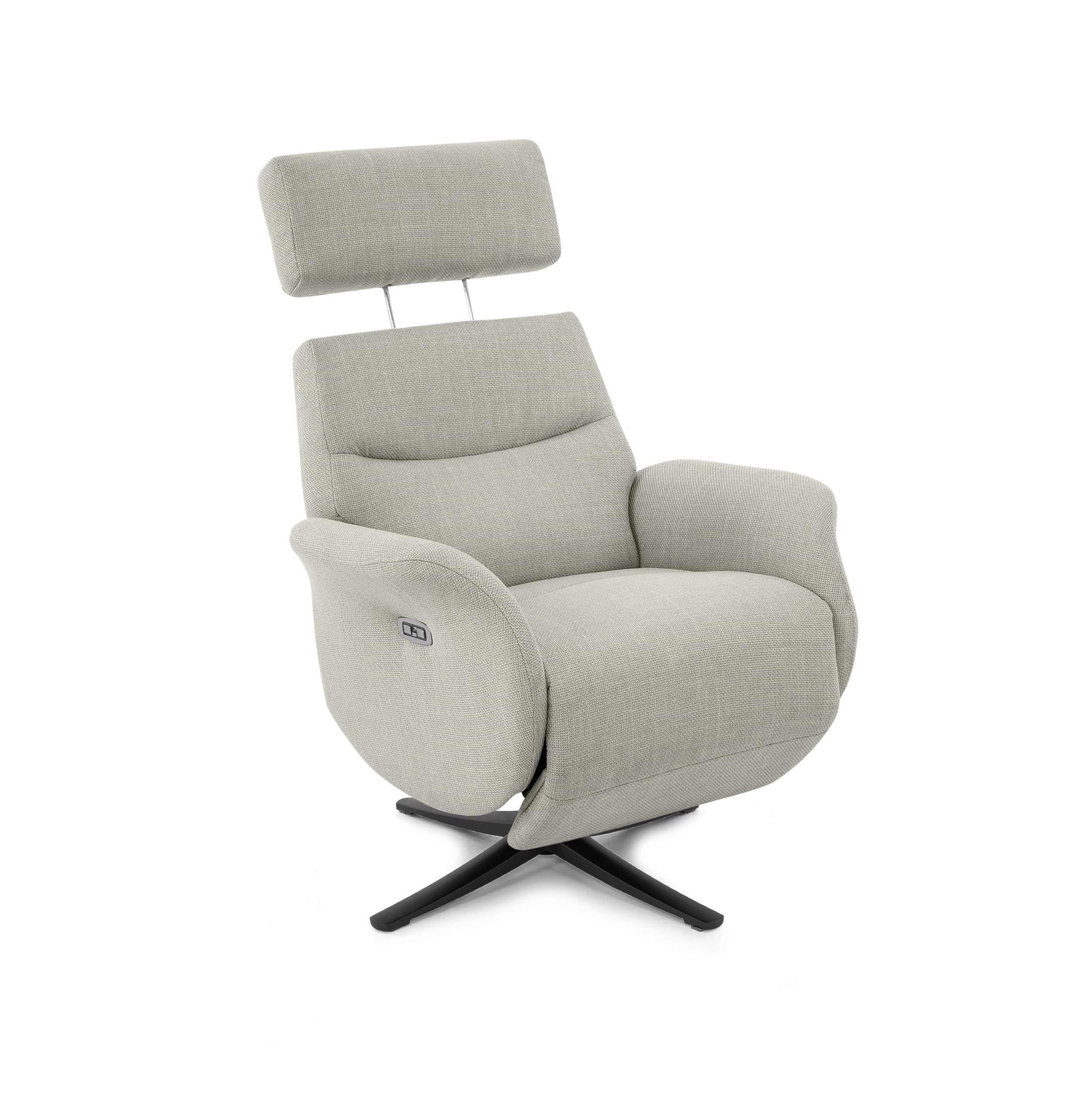 Sillón Relax Giratorio Marvin con 2 Motores Independientes | Cabezal Regulable en Altura y Posiciones | Botón Cierre Automático, Puerto USB y Tapizado Antimanchas Aquaclean (Beige)