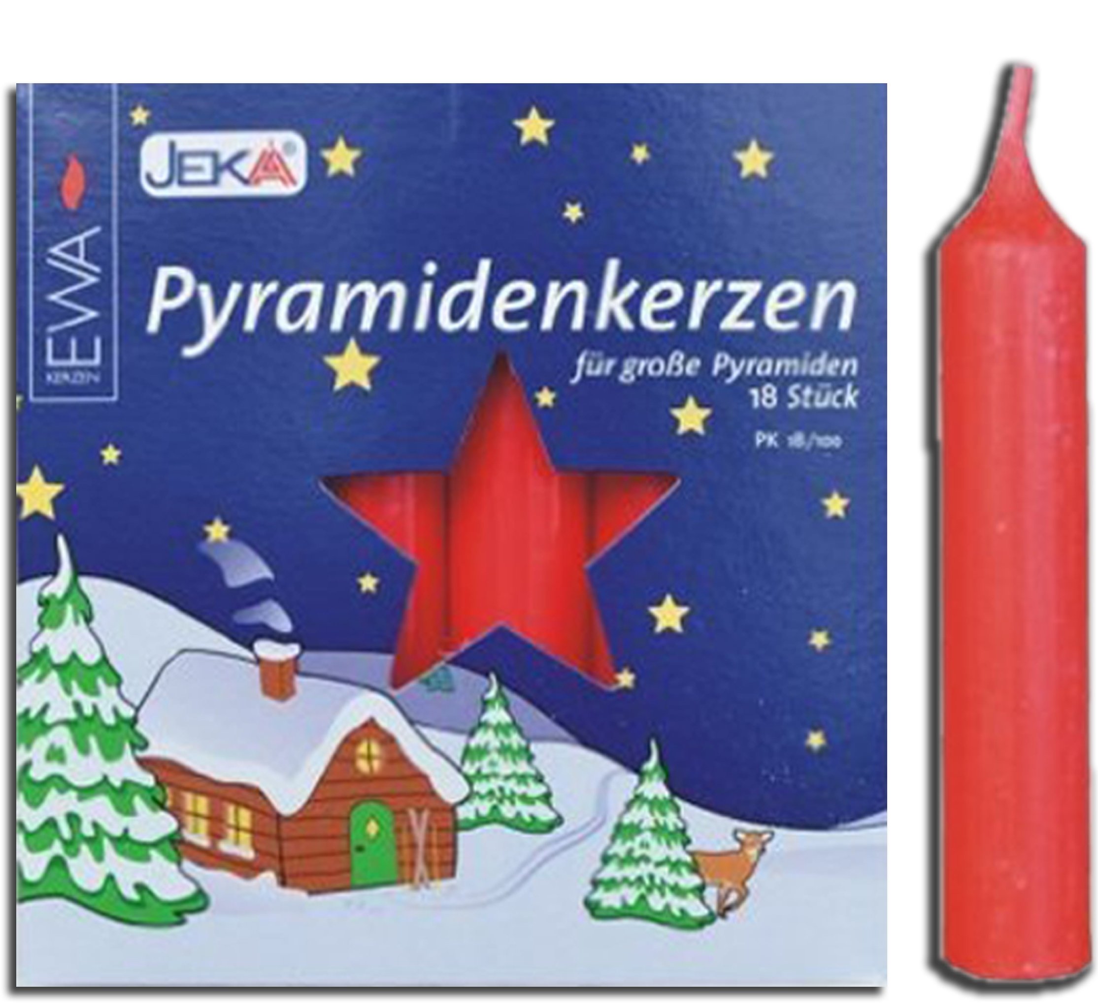 Pyramidenkerzen 54 Stück rot 17x100 mm ( 3 Pack a 18 Stück) – MEGAPACK
