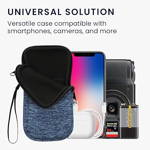 Miniatura 10 de kwmobile Funda de neopreno para teléfono tamaño XXL - 7 pulgadas - Bolsa móvil universal con cremallera, correa para la muñeca - Berry