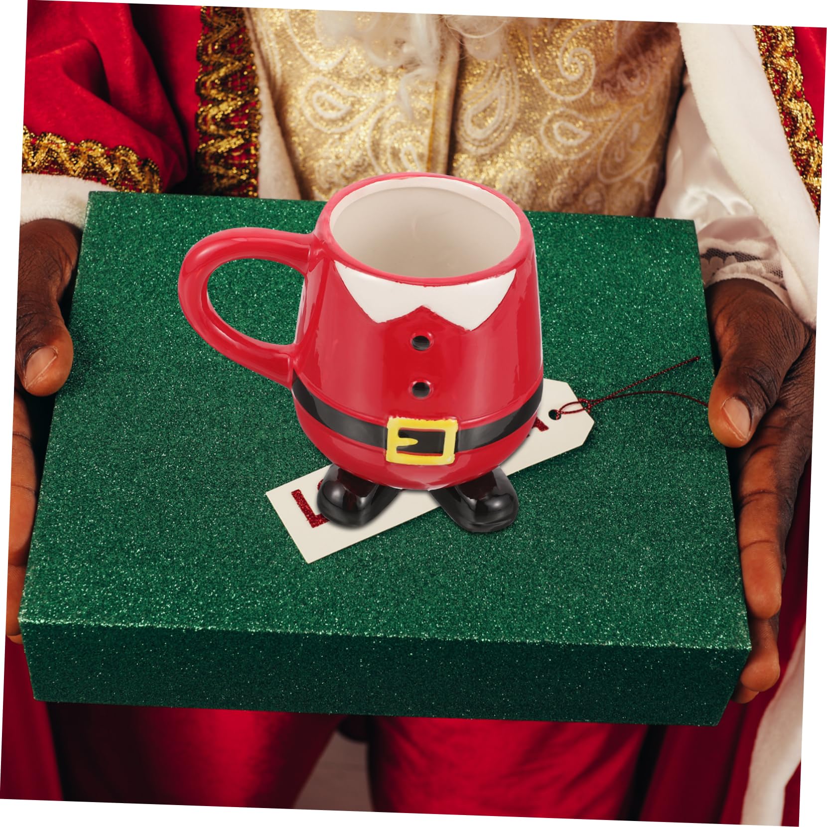 Cabilock Adorable Taza de Cerámica de Papá Noel Taza de Café Navideña Diseño de Muñeco de Nieve Taza Decorativa para Fiesta de Navidad
